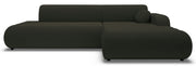 Ecksofa mit Schlaffunktion Arione, L-förmig, rechtsseitig, mit Stauraum, grüner Chenille-Bezug