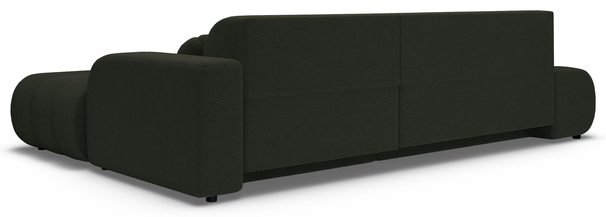Ecksofa mit Schlaffunktion Arione, L-förmig, rechtsseitig, mit Stauraum, grüner Chenille-Bezug