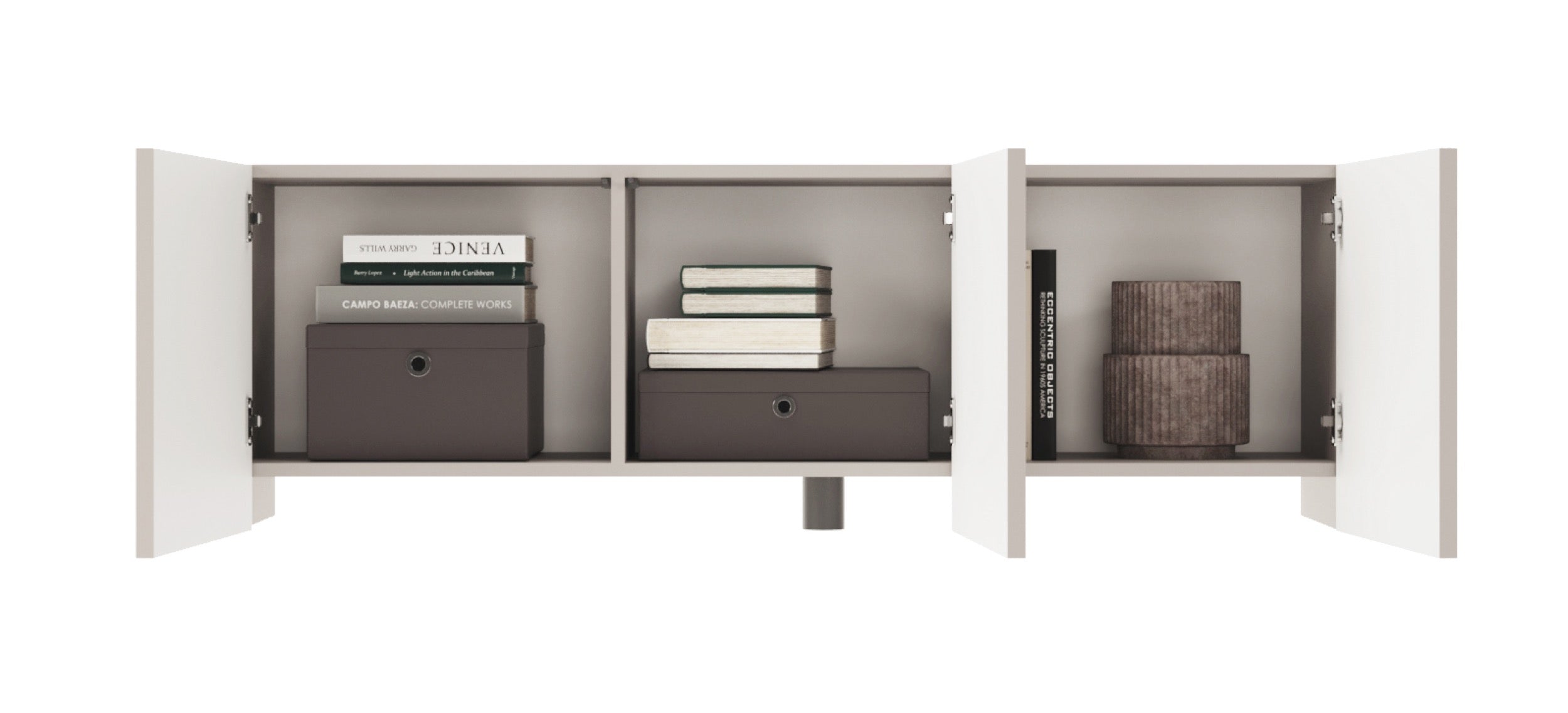 TV-Schrank Arkadia, dreitürig, mit gefrästen Fronten, 150 cm, Kaschmir