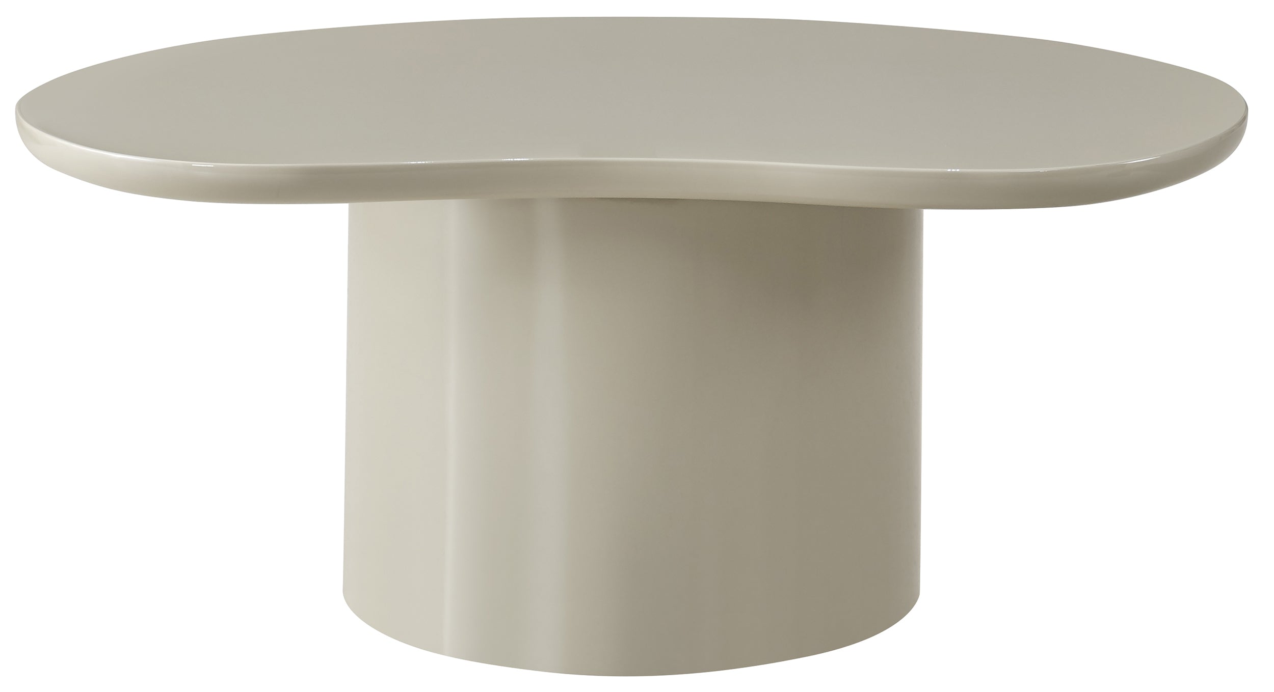 Atiously Couchtisch 84x53 cm creme Hochglanz