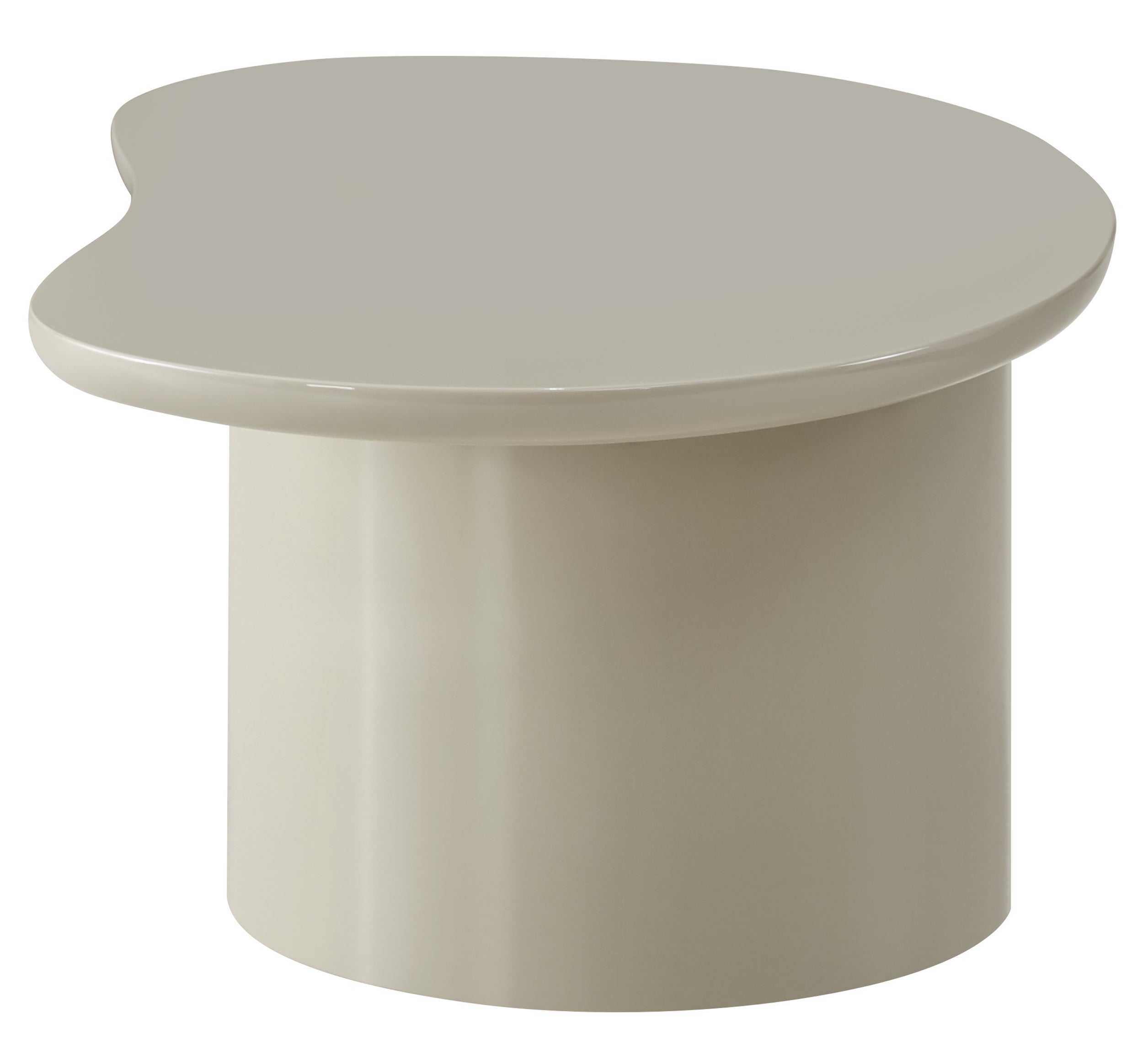 Atiously Couchtisch 84x53 cm creme Hochglanz