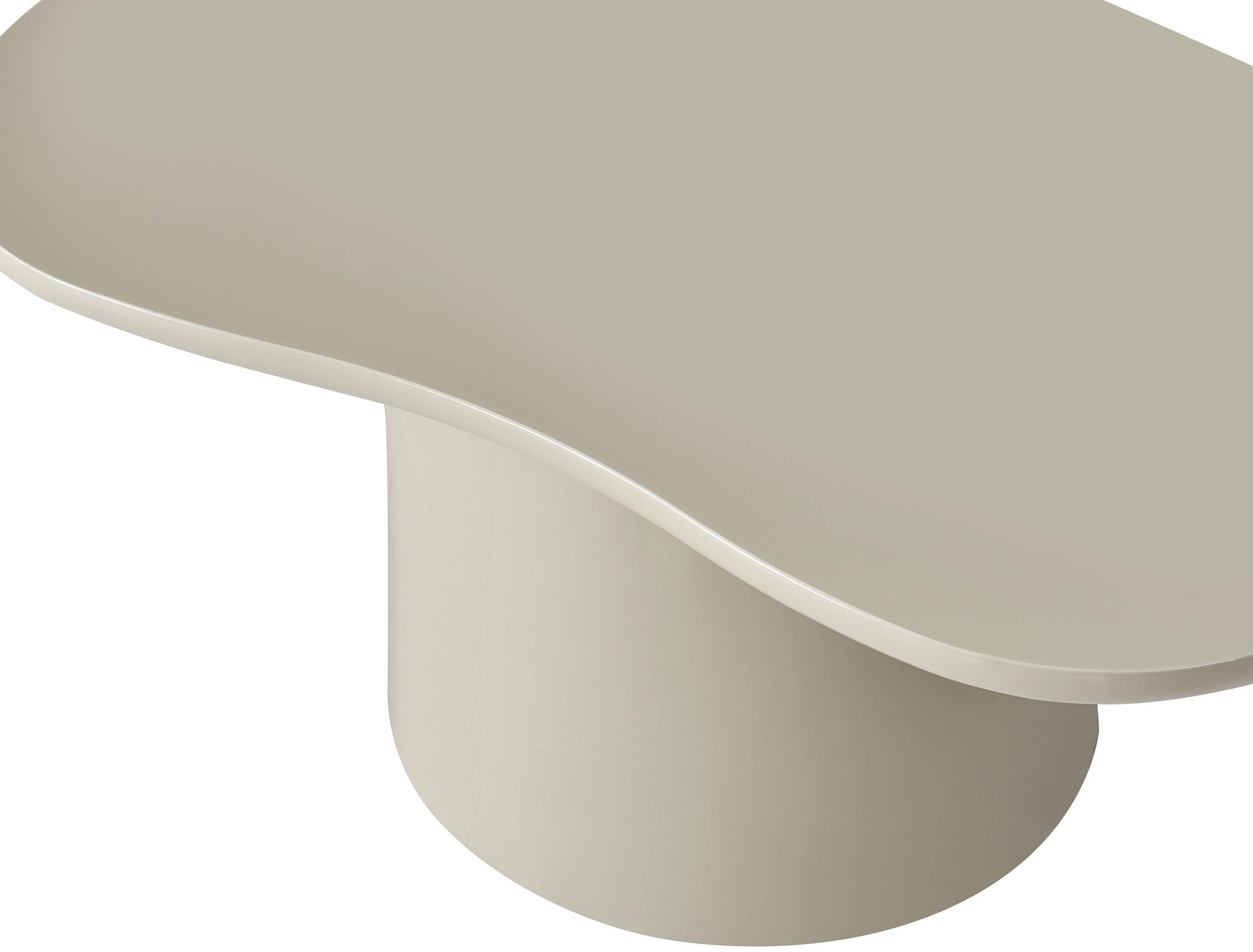 Atiously Couchtisch 84x53 cm creme Hochglanz