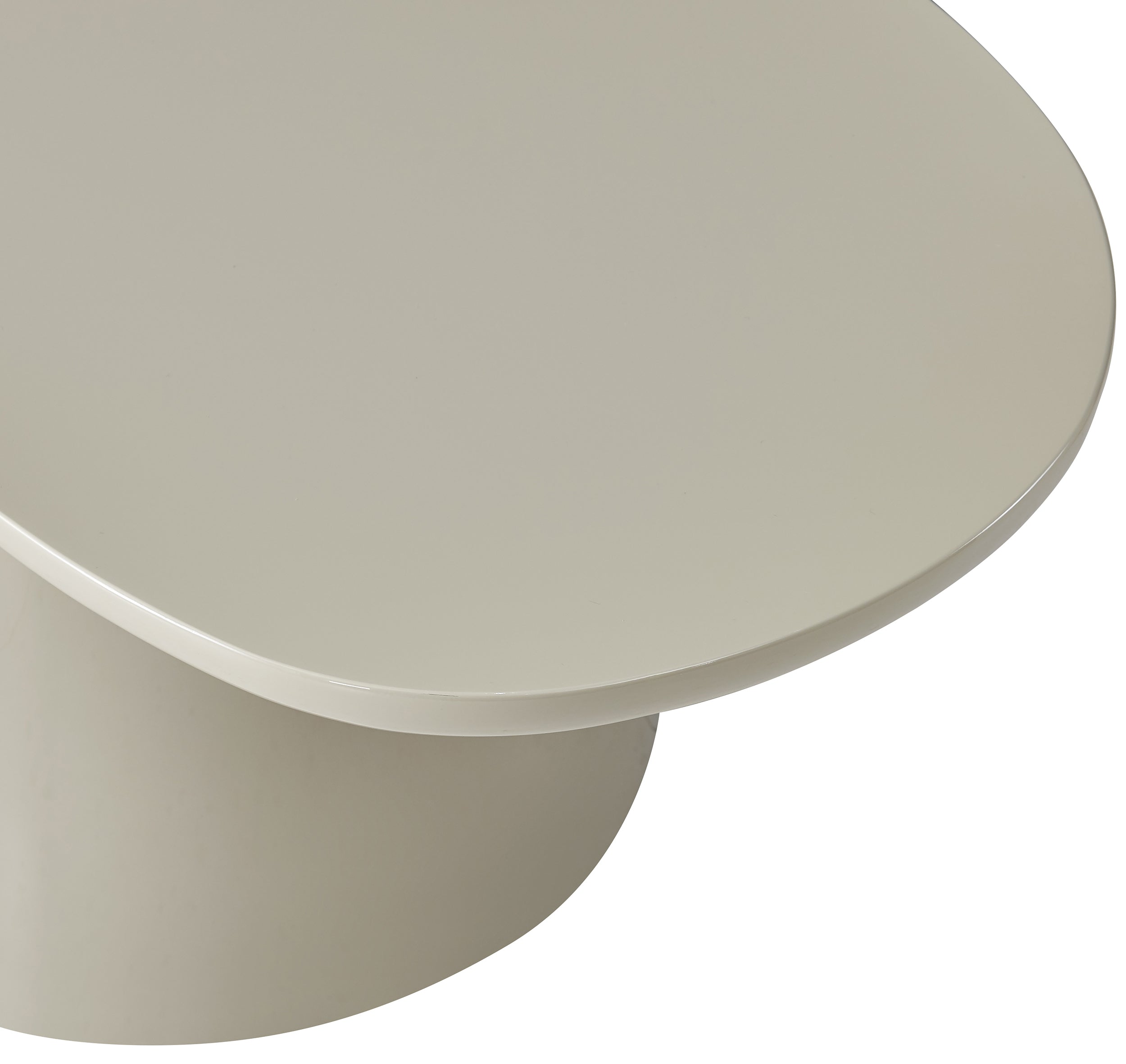 Atiously Couchtisch 84x53 cm creme Hochglanz