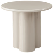 Runder Couchtisch Loccoli 60 cm, hellbeige, Hochglanz