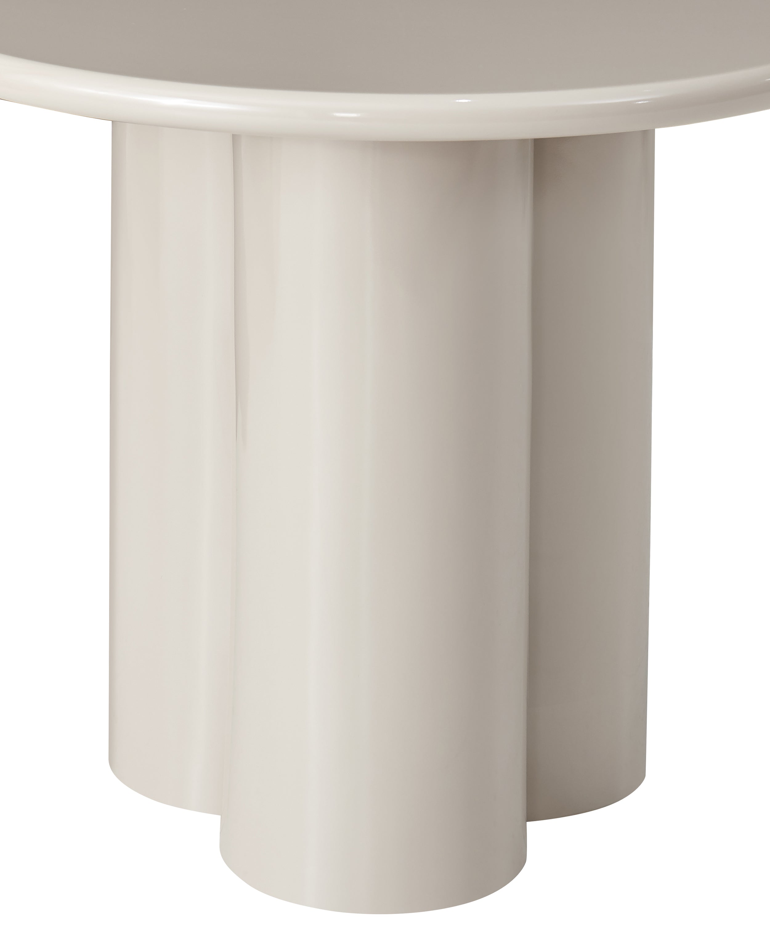 Runder Couchtisch Loccoli 60 cm, hellbeige, Hochglanz