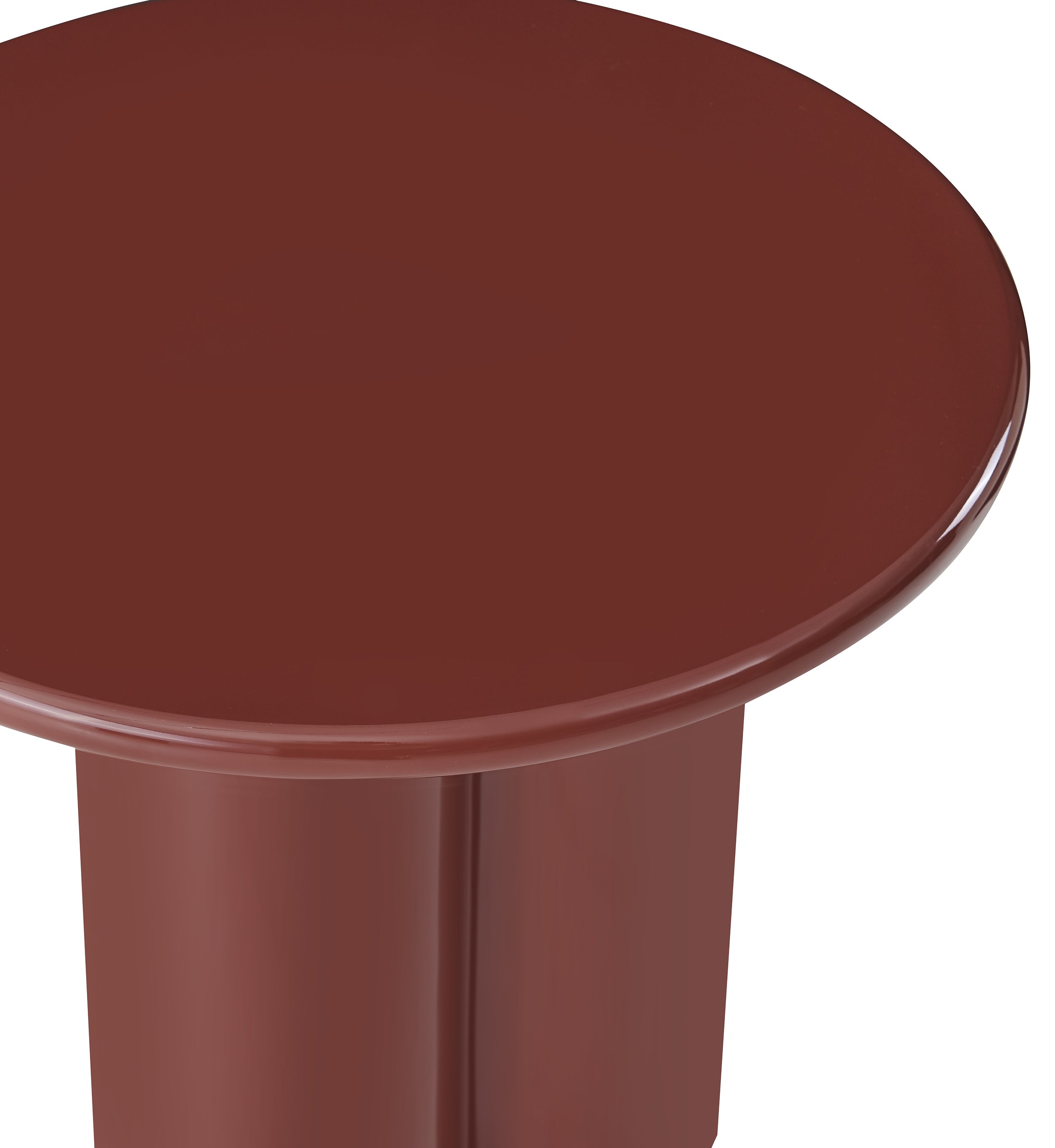 Runder Couchtisch Loccoli 60 cm, bordeauxrot, hochglänzend