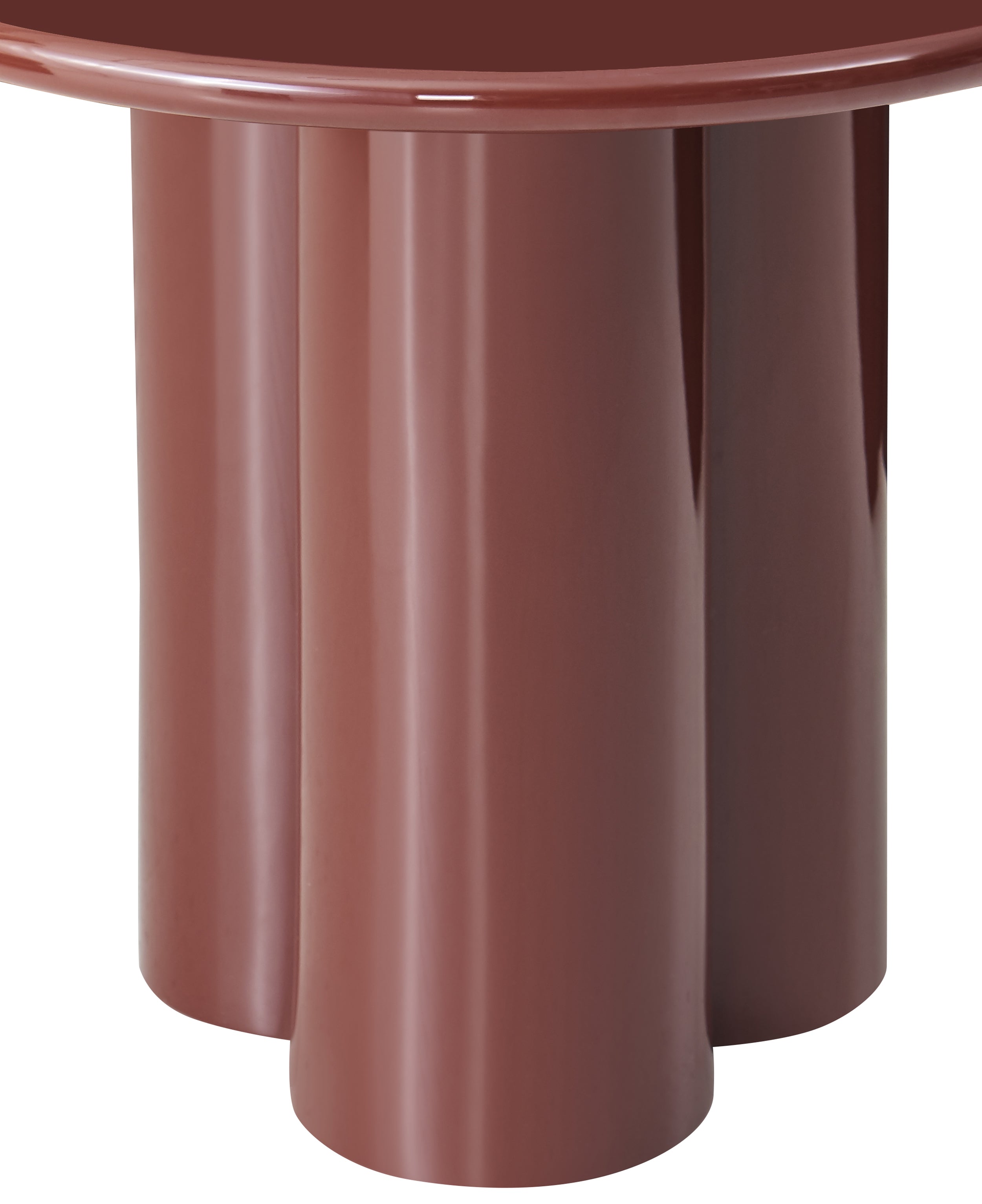 Runder Couchtisch Loccoli 60 cm, bordeauxrot, hochglänzend