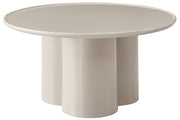 Runder Couchtisch Roulness 80 cm, hellbeige, hoher Glanz