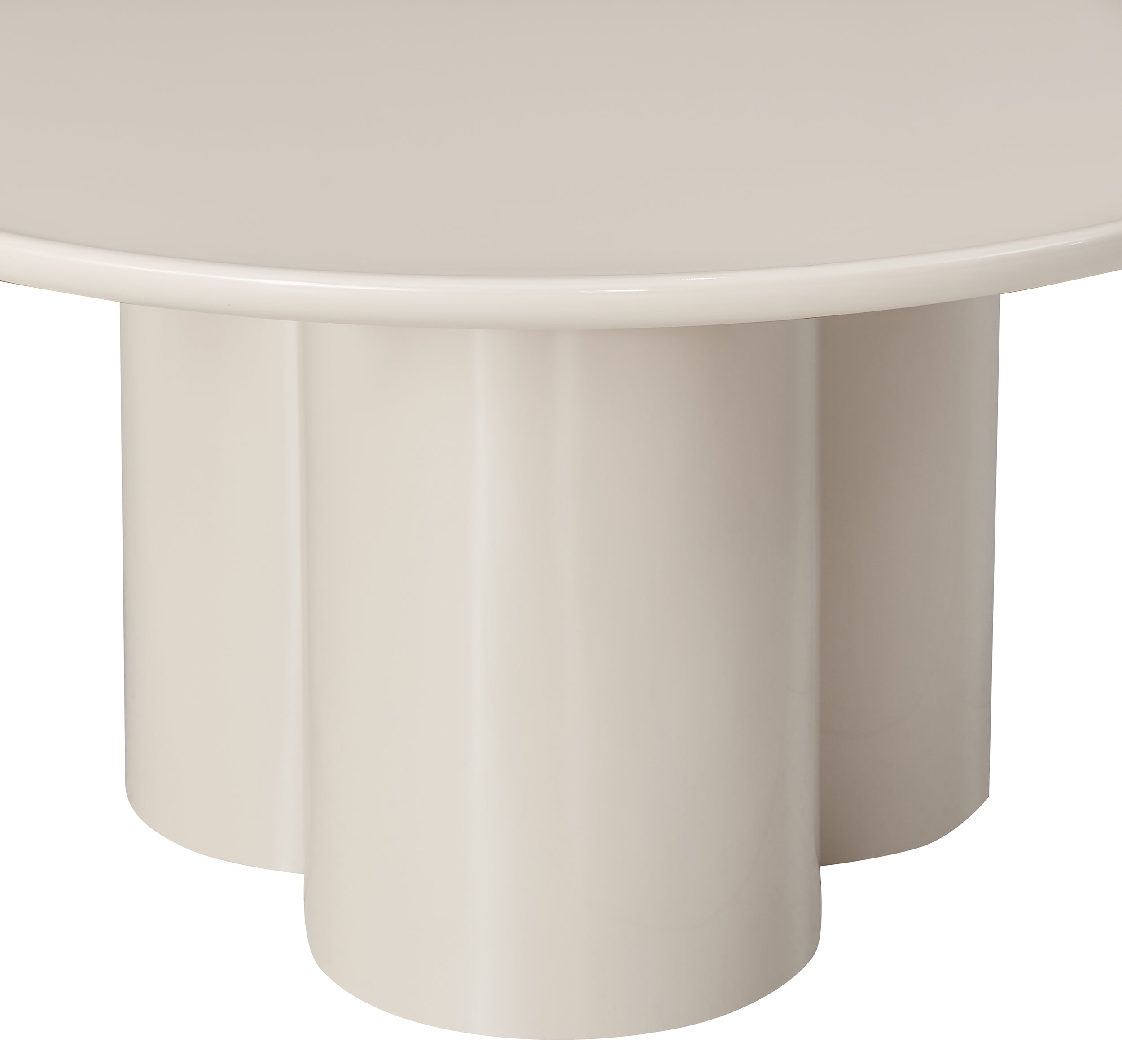 Runder Couchtisch Roulness 80 cm, hellbeige, hoher Glanz