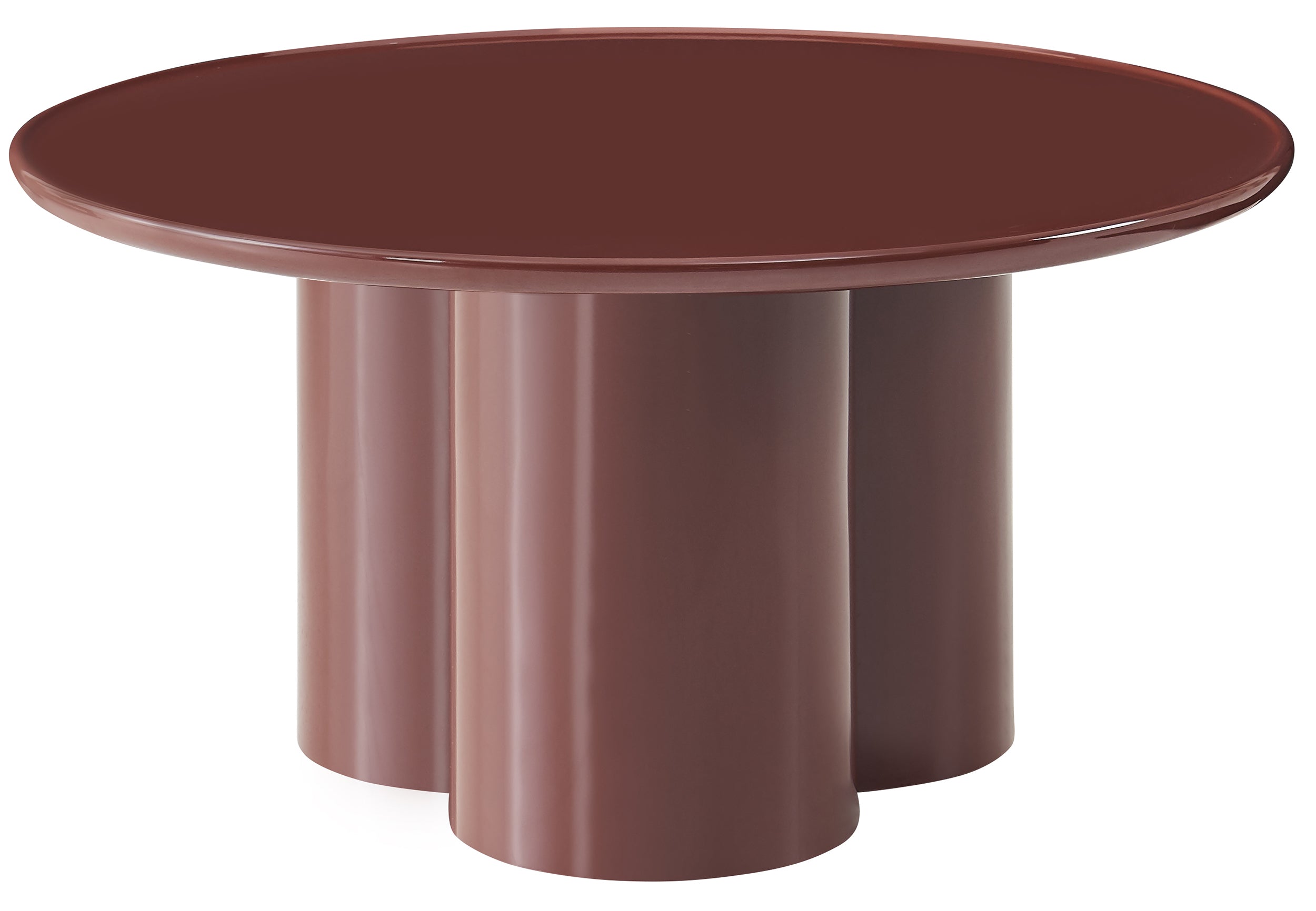 Runder Couchtisch Roulness 80 cm bordeaux Hochglanz