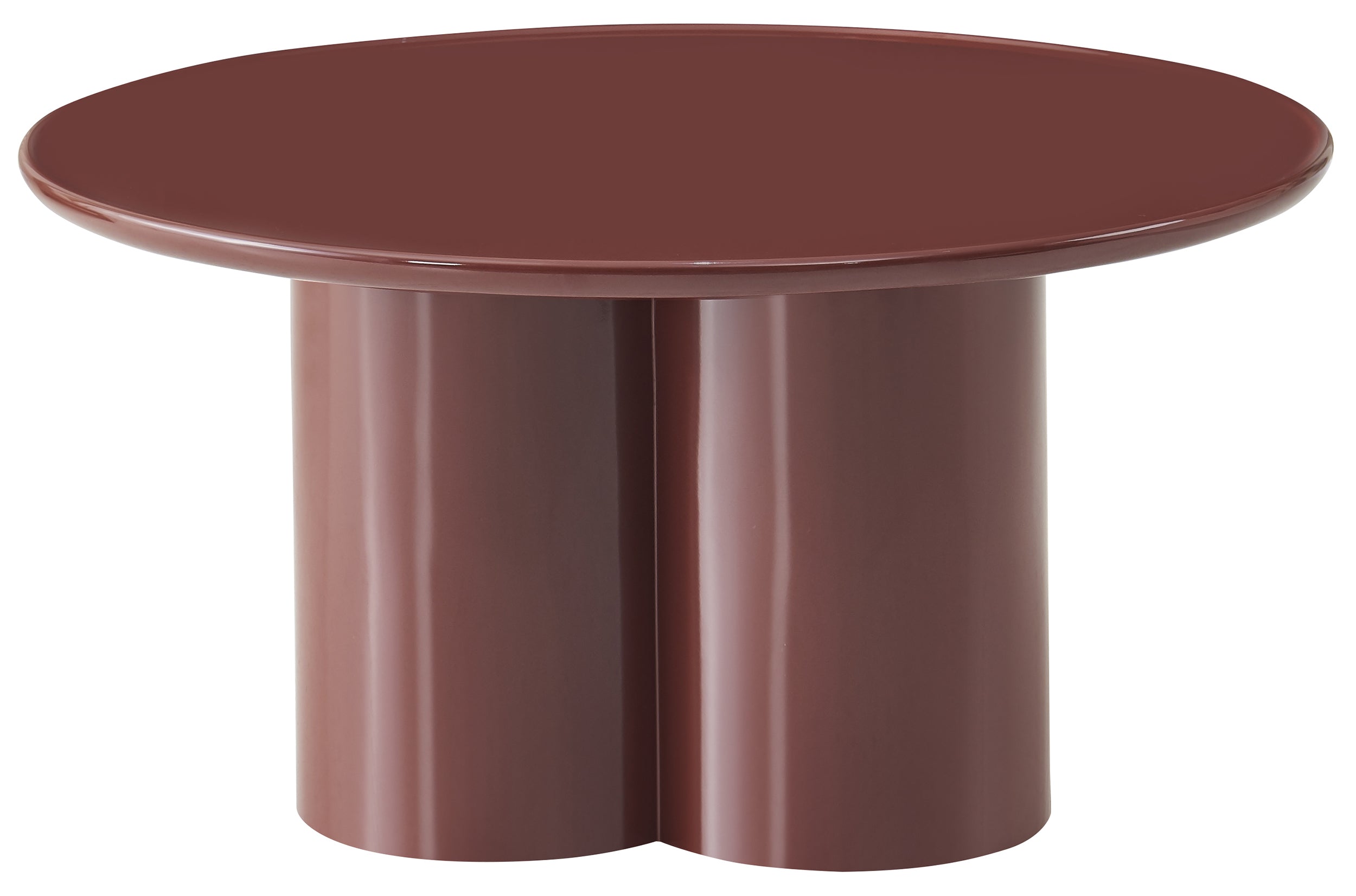 Runder Couchtisch Roulness 80 cm bordeaux Hochglanz