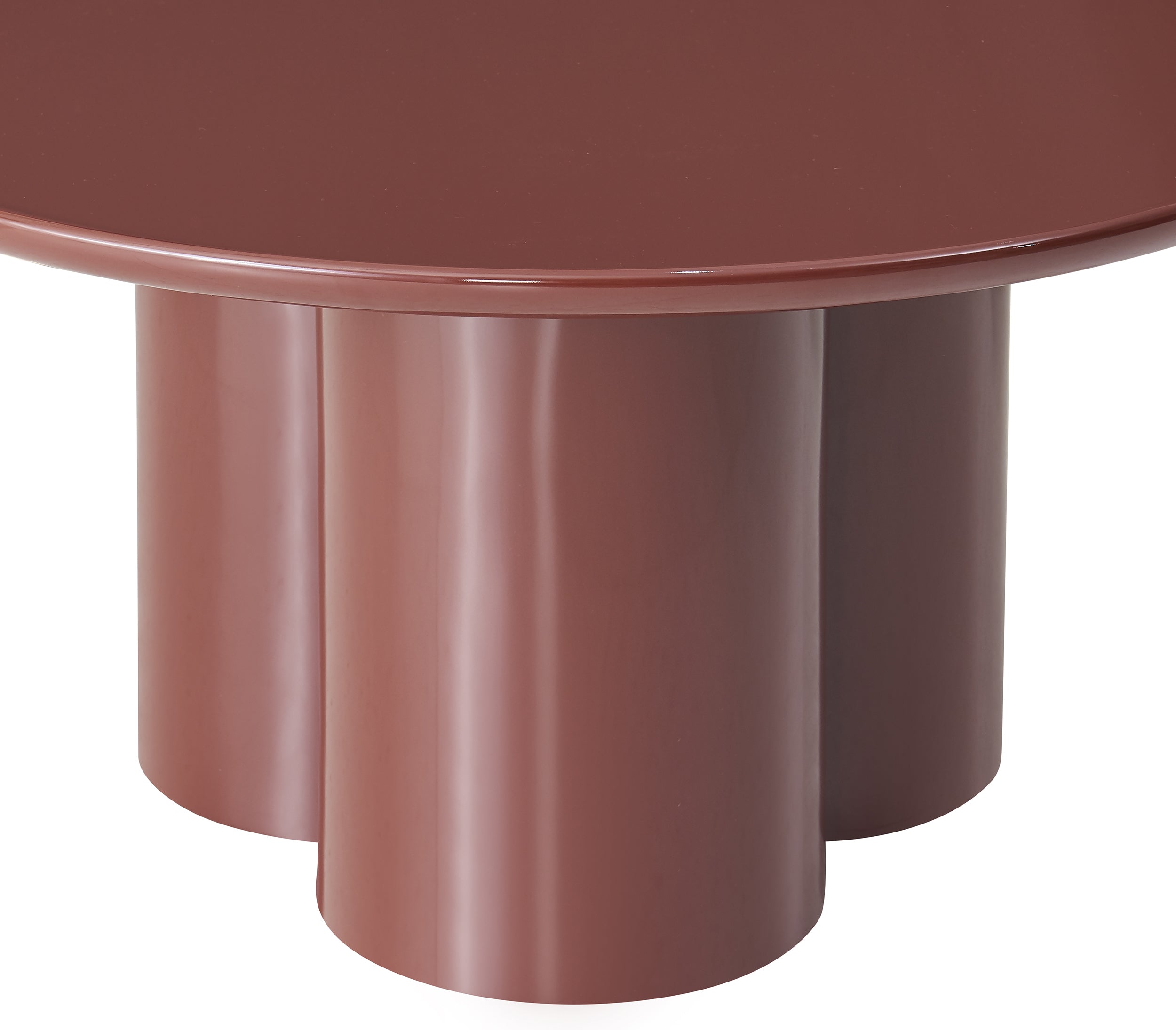 Runder Couchtisch Roulness 80 cm bordeaux Hochglanz