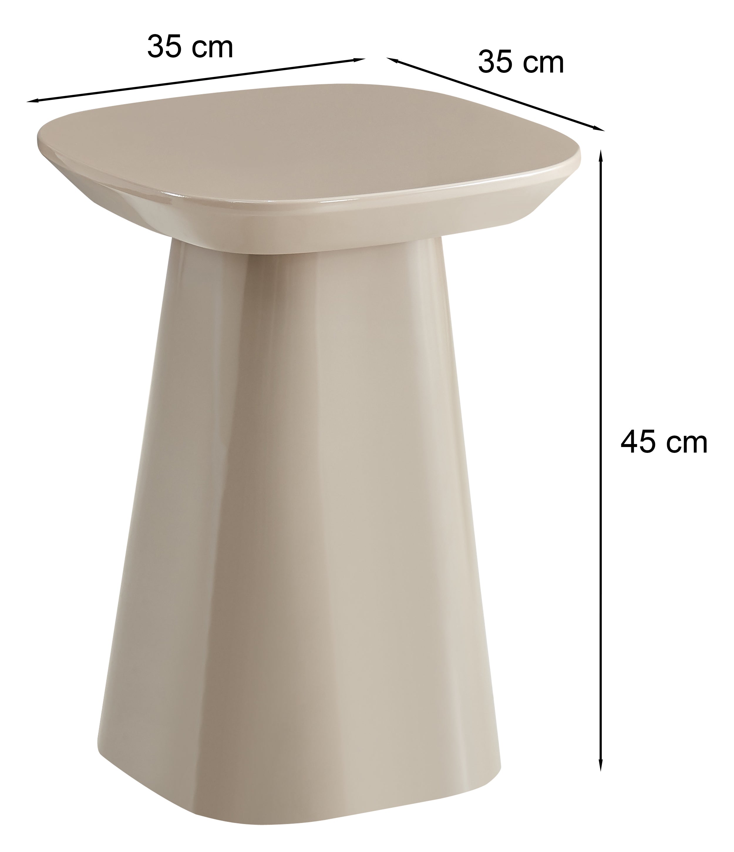 Beistelltisch Corriar 35x35 cm beige Hochglanz