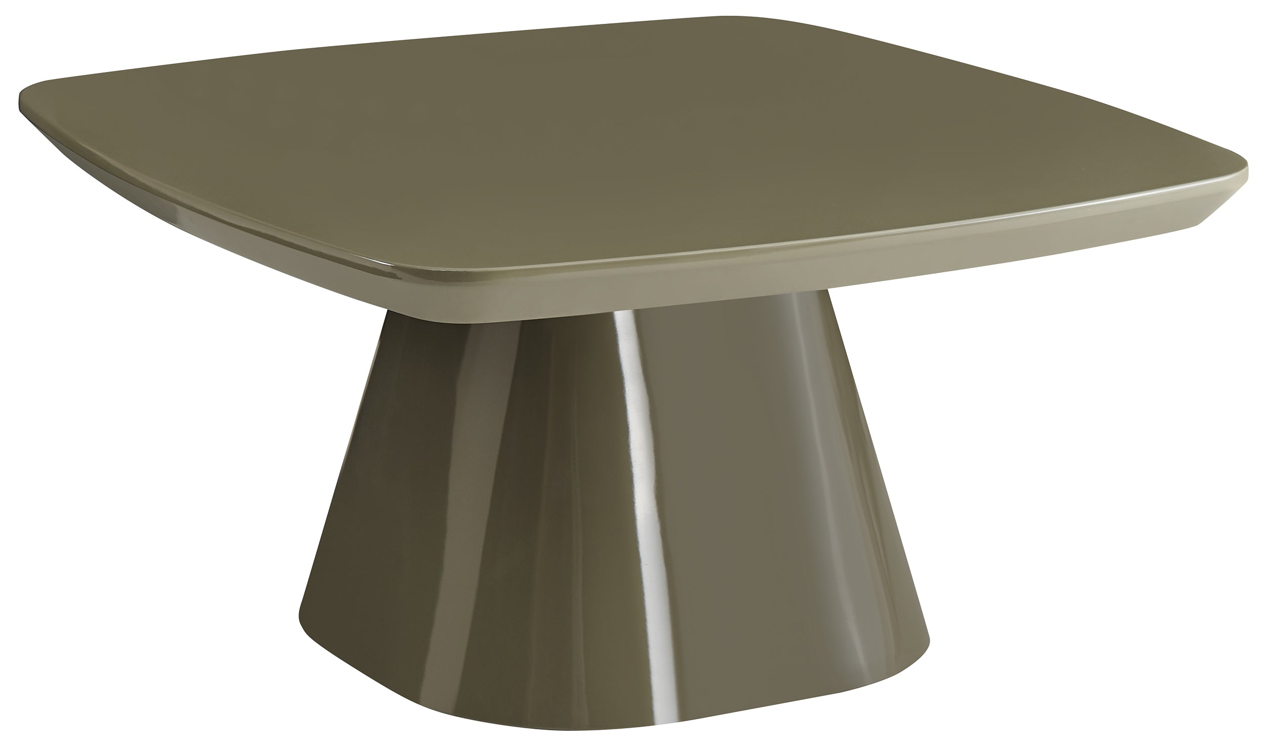 Adievent Couchtisch 80x80 cm olivgrün Hochglanz