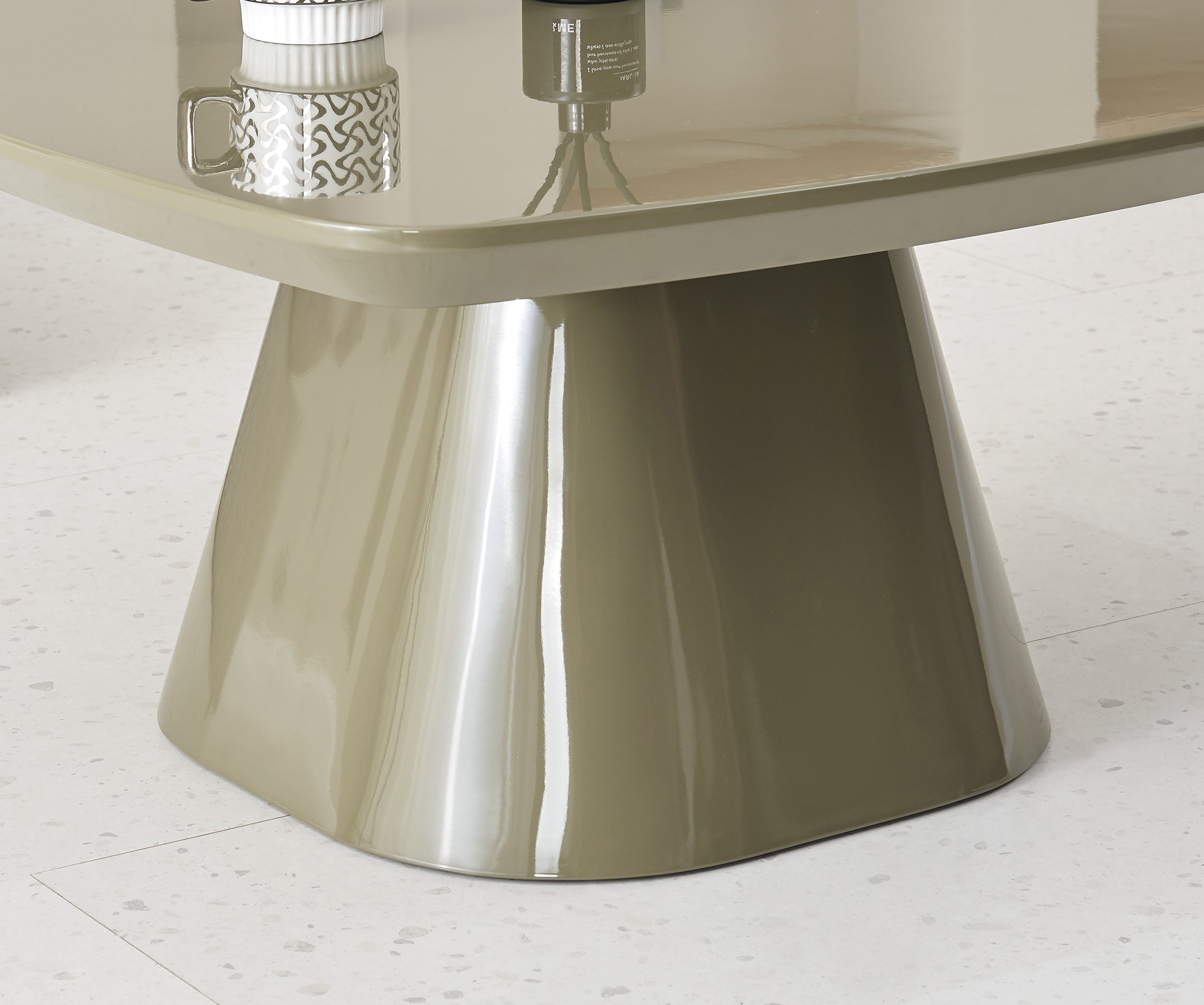 Adievent Couchtisch 80x80 cm olivgrün Hochglanz