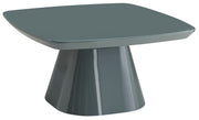 Adievent Couchtisch 80x80 cm in Grau-Grün mit Hochglanz-Finish