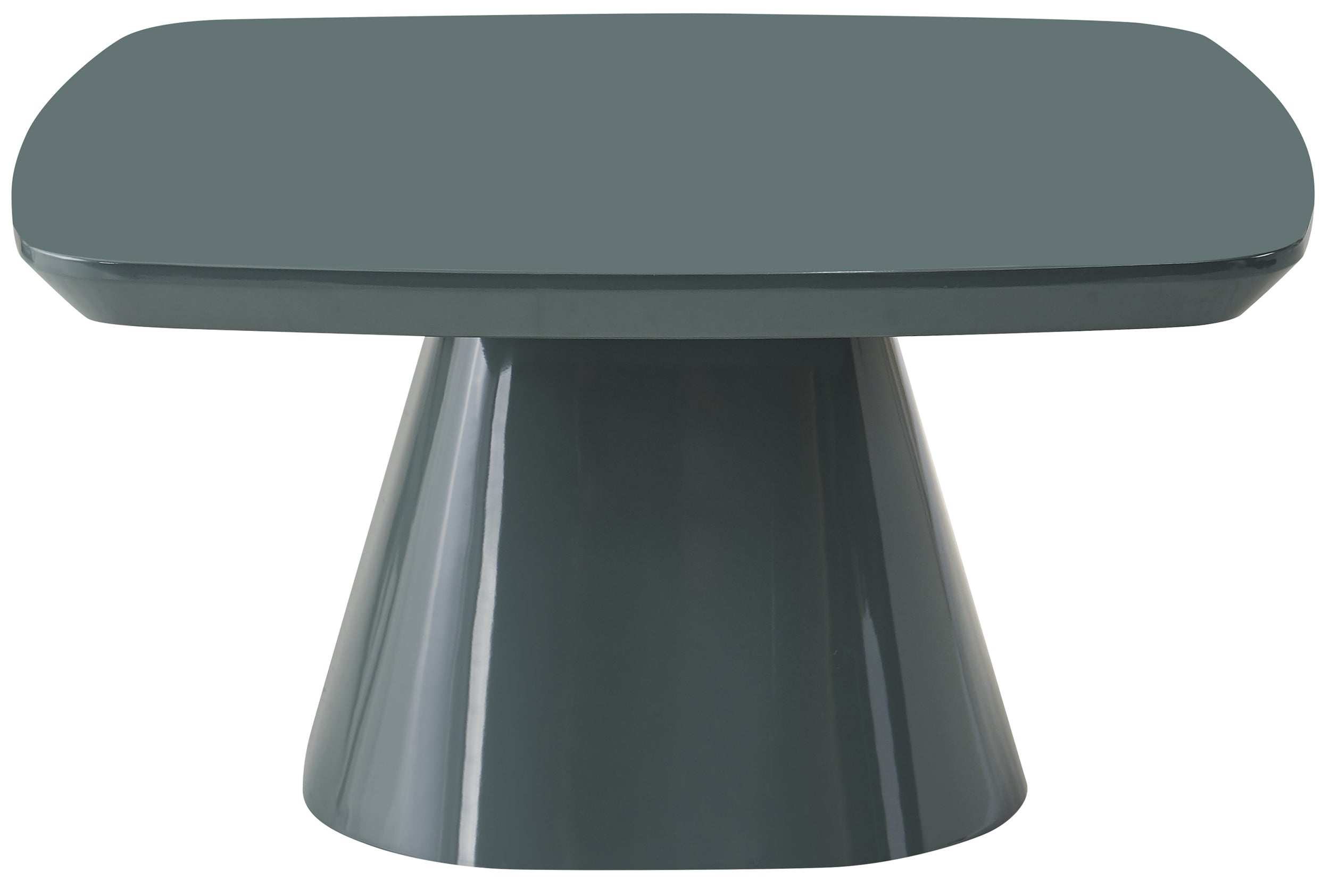 Adievent Couchtisch 80x80 cm in Grau-Grün mit Hochglanz-Finish