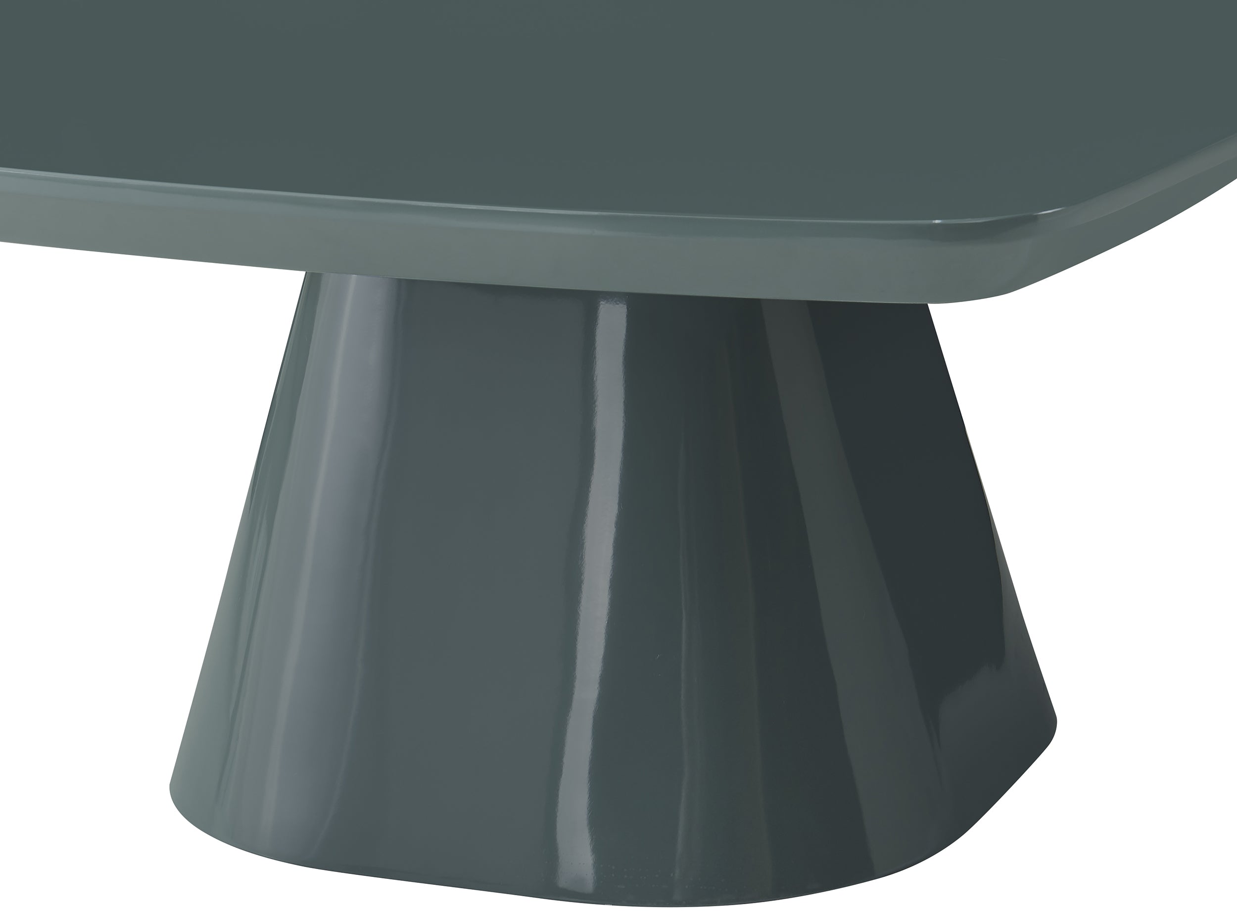 Adievent Couchtisch 80x80 cm in Grau-Grün mit Hochglanz-Finish