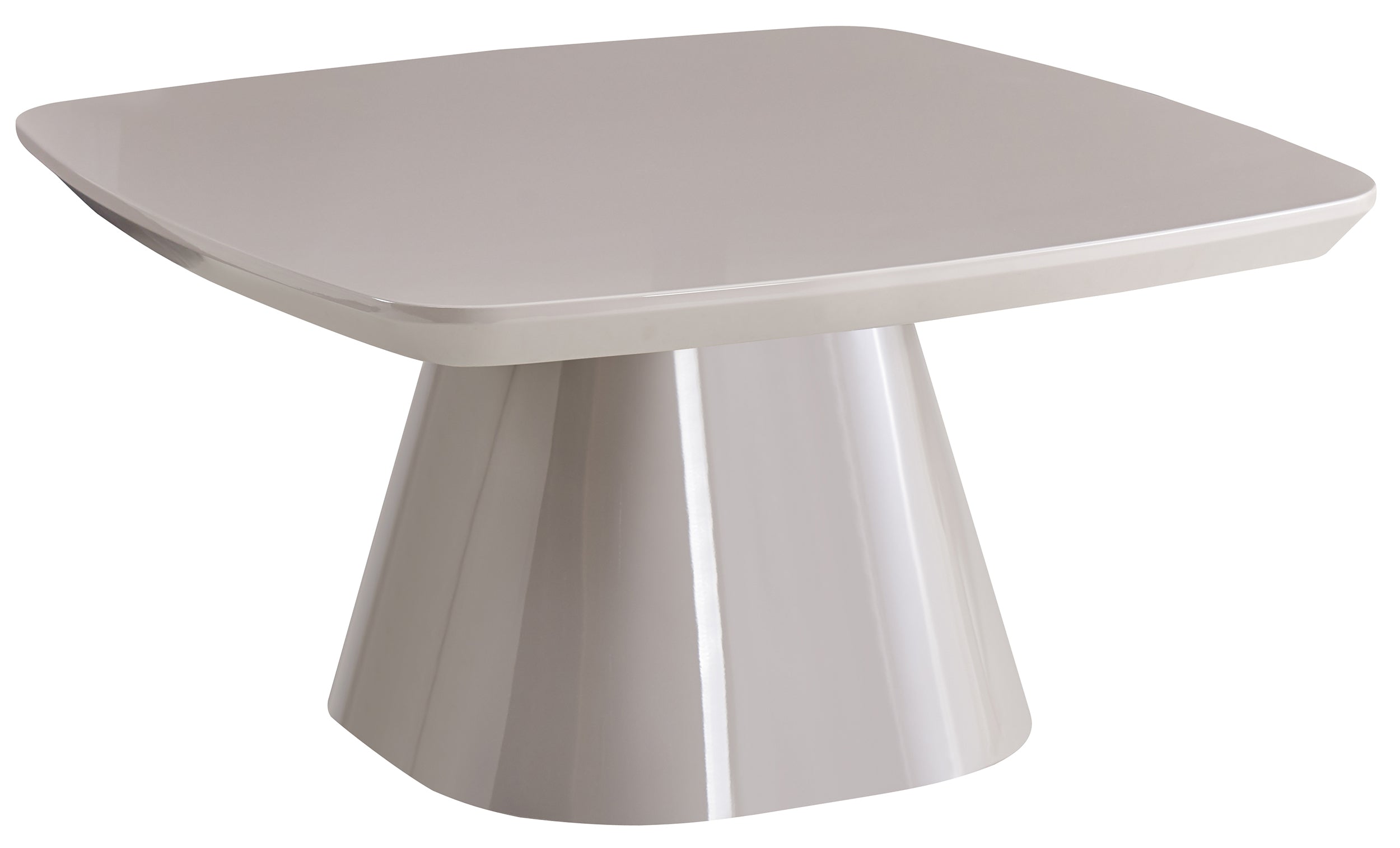 Adievent Couchtisch 80x80 cm hellgrau Hochglanz