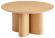 Runder Couchtisch Etially 80 cm in natürlicher Eiche Furnier