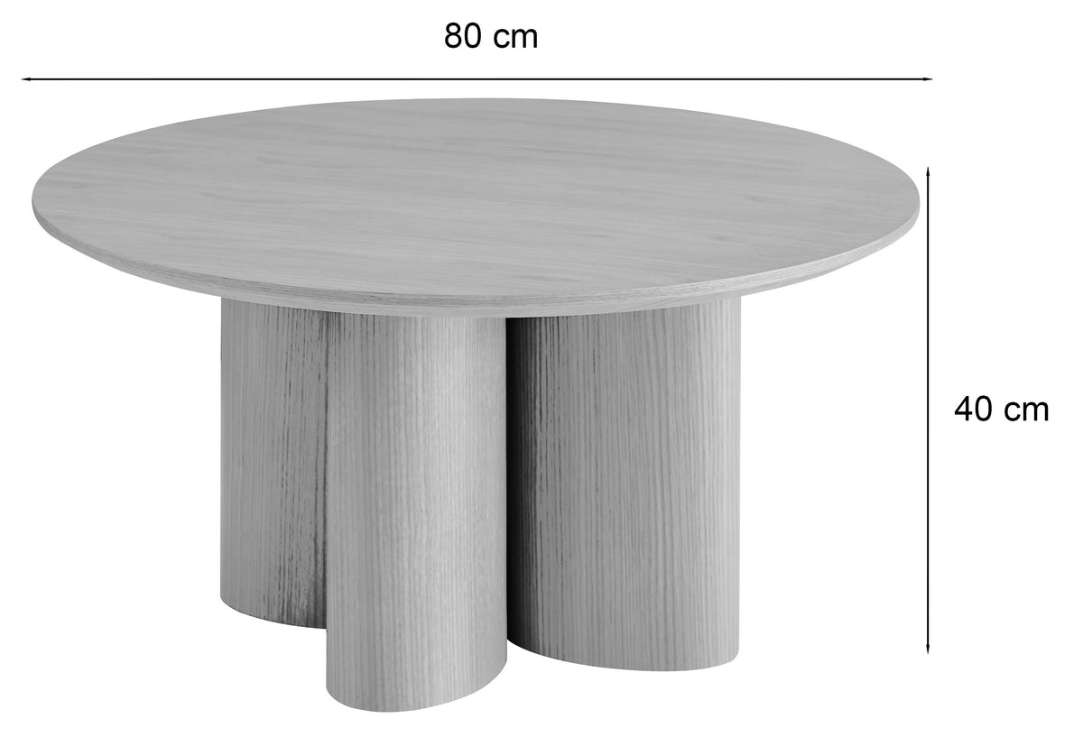 Runder Couchtisch Etially 80 cm Nussbaumfurnier
