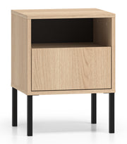 Nachttisch Barnee mit Nische und Schublade, 40 cm, Lindberg-Eiche