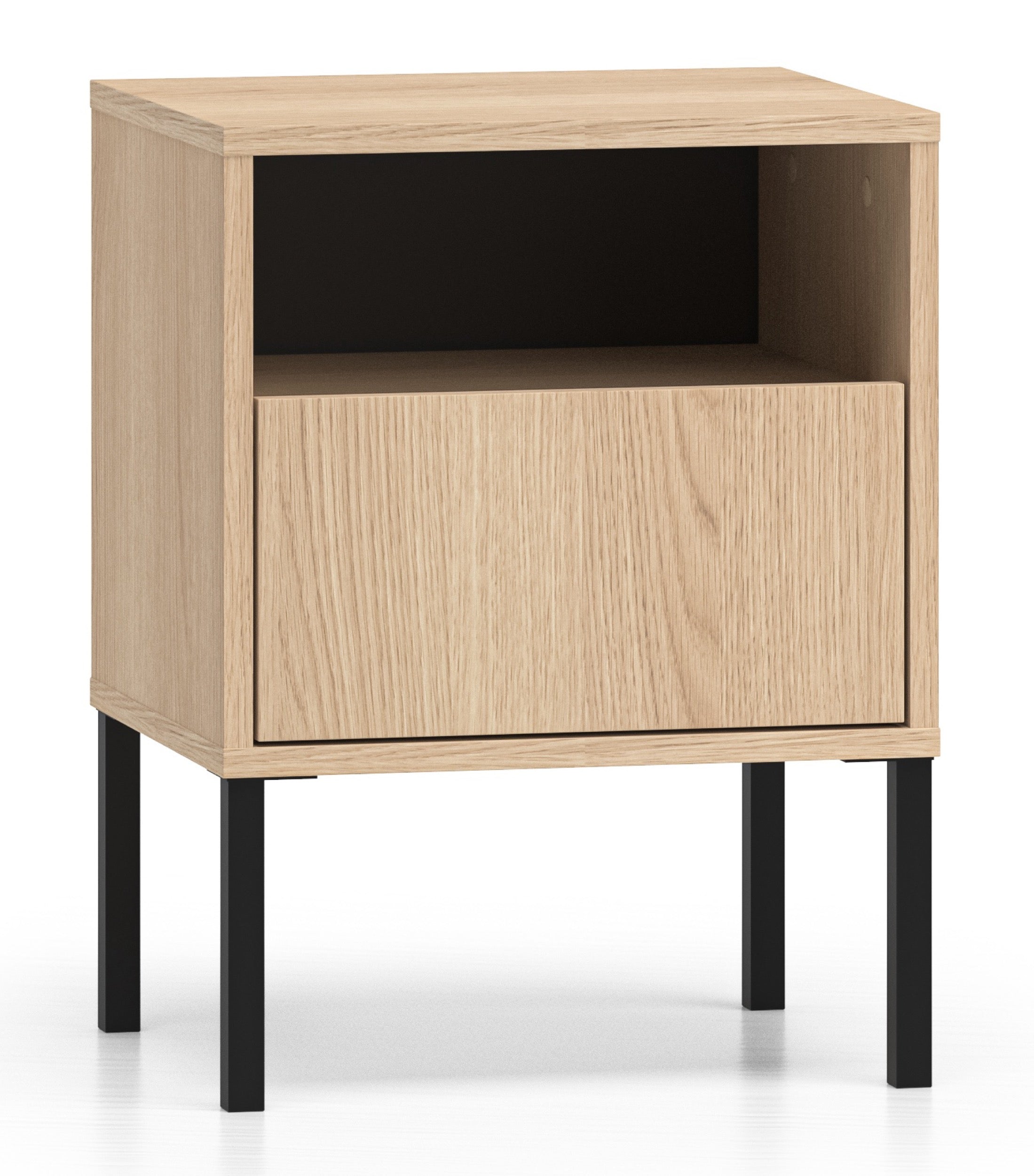 Nachttisch Barnee mit Nische und Schublade, 40 cm, Lindberg-Eiche