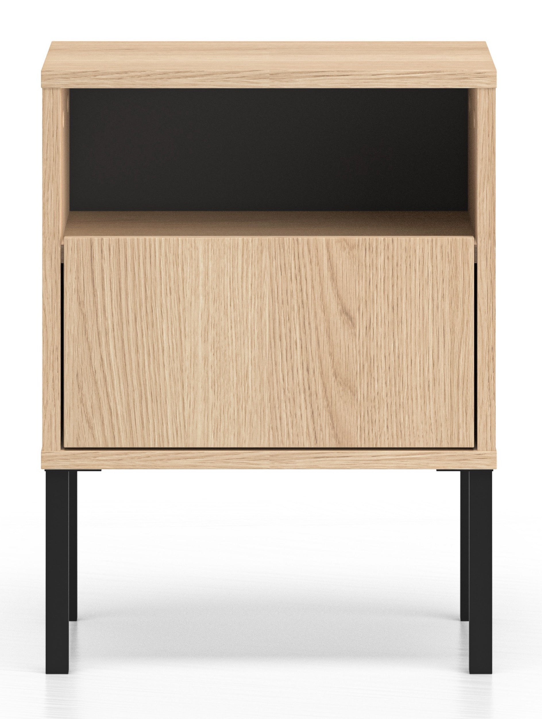 Nachttisch Barnee mit Nische und Schublade, 40 cm, Lindberg-Eiche