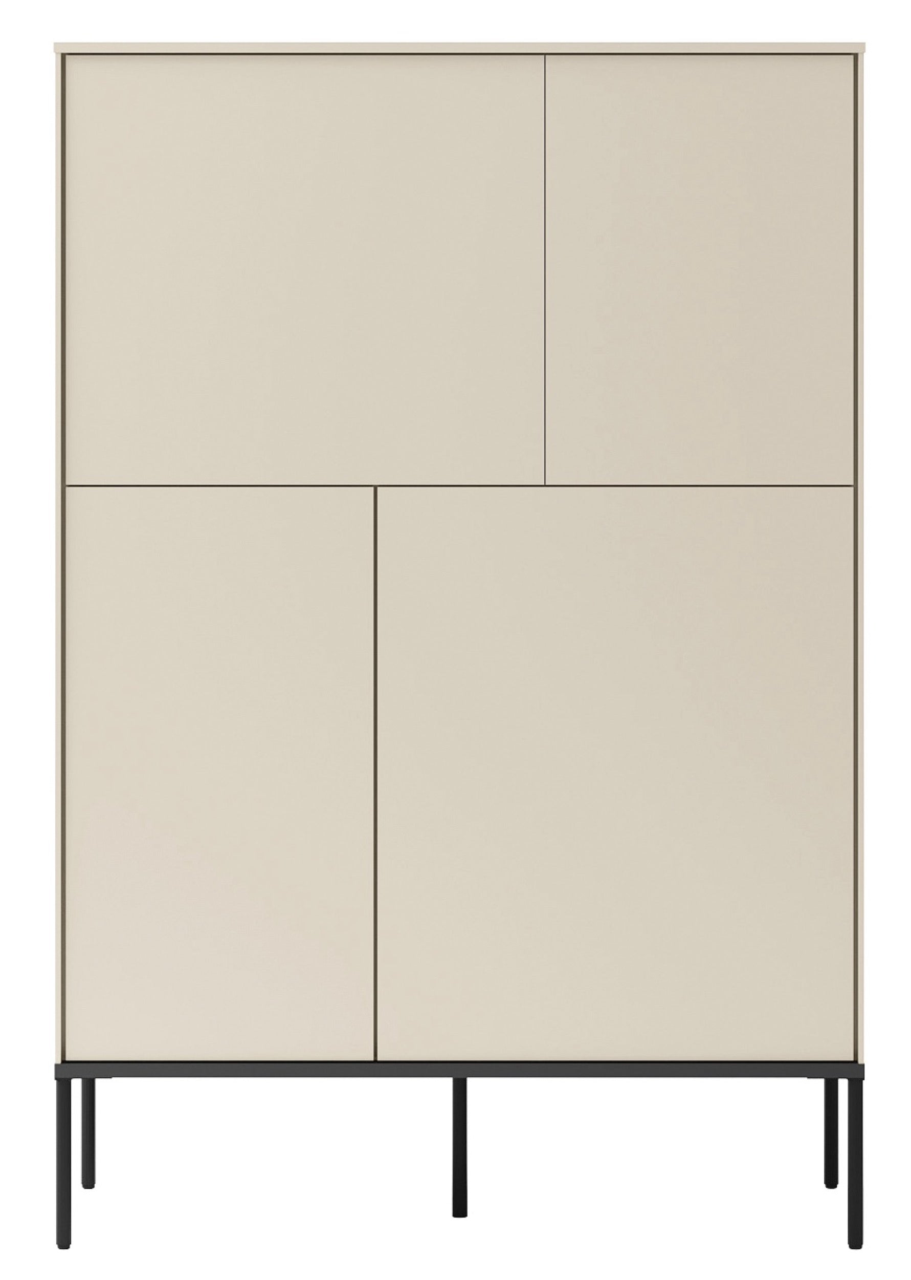 Vier­türige Kommode Bellezo, 95 cm hoch, cremefarben
