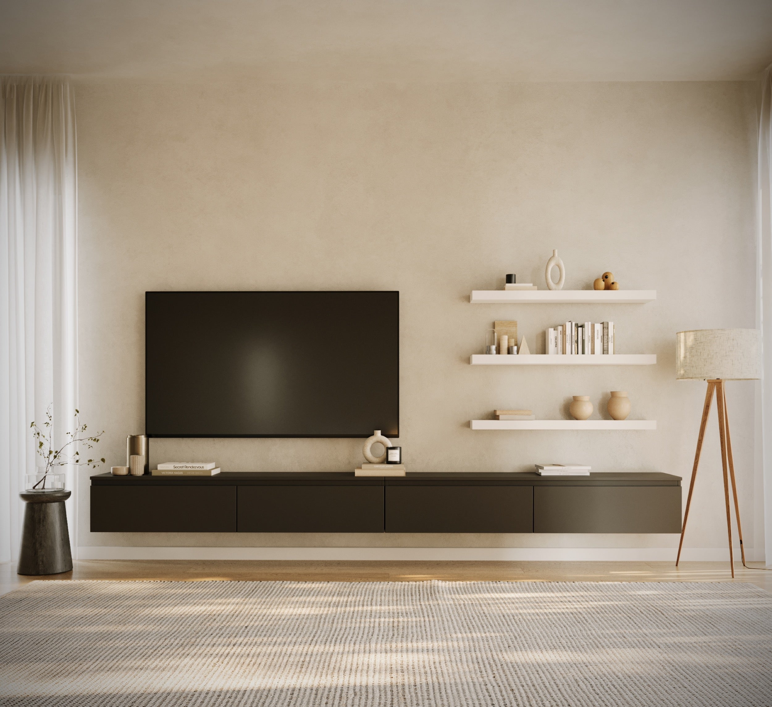 Bemmi Hängeschrank für TV 300 cm schwarz
