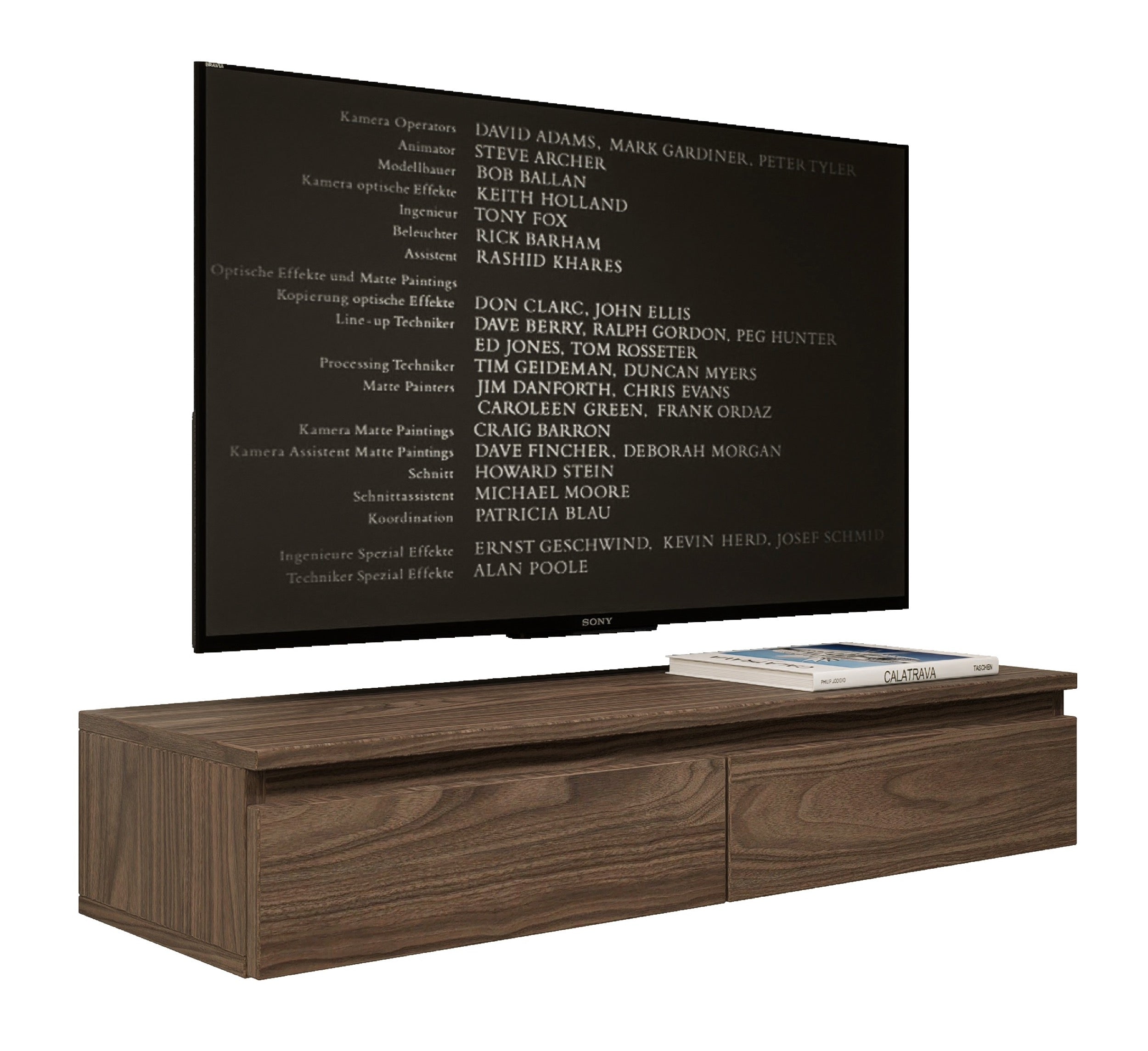 Bemmi Slim Hängender TV-Schrank 100 cm Wisconsin-Nussbaum