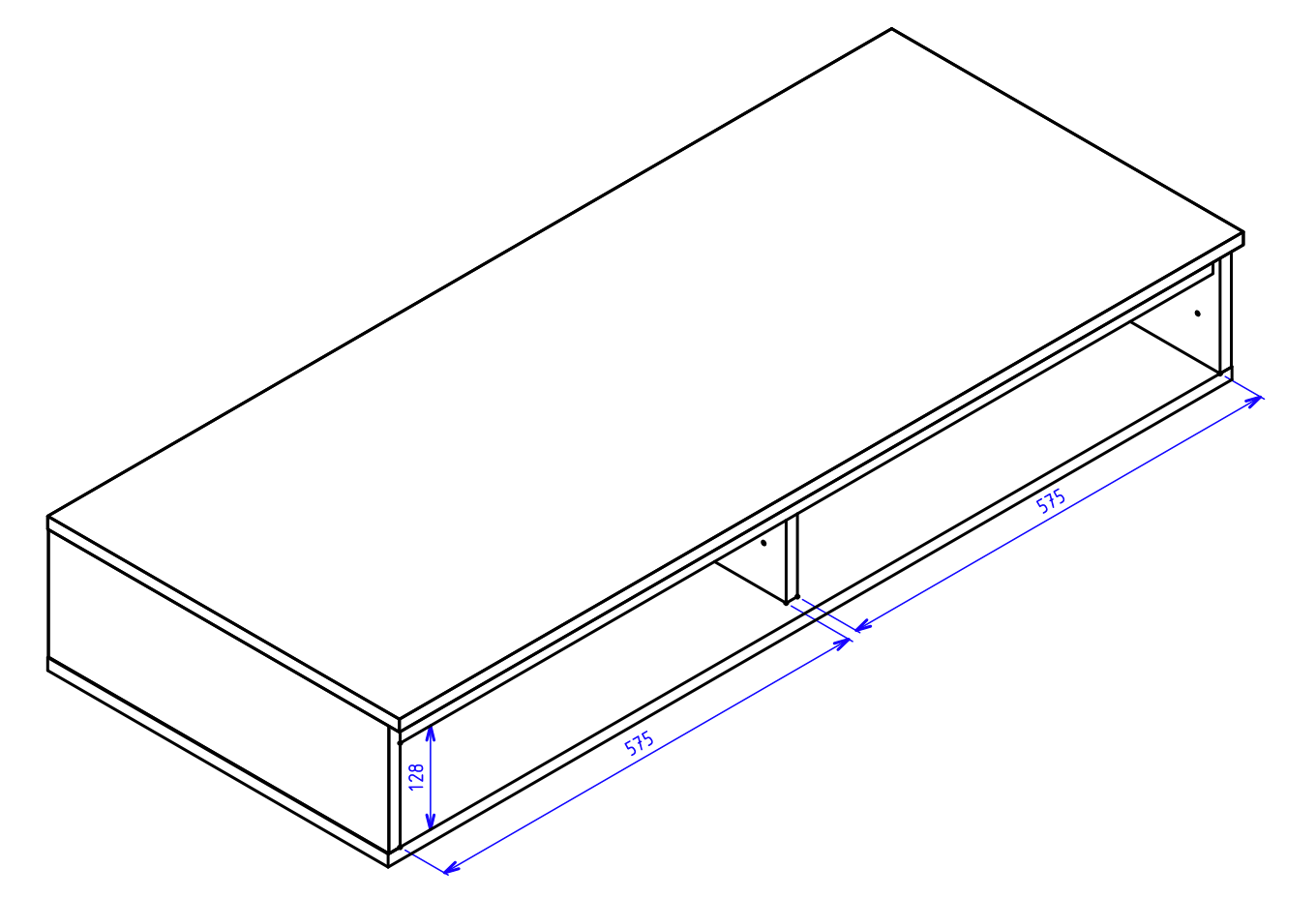 Hängender Schminktisch Bemmi mit Schubladen, 120 cm, Lindberg-Eiche