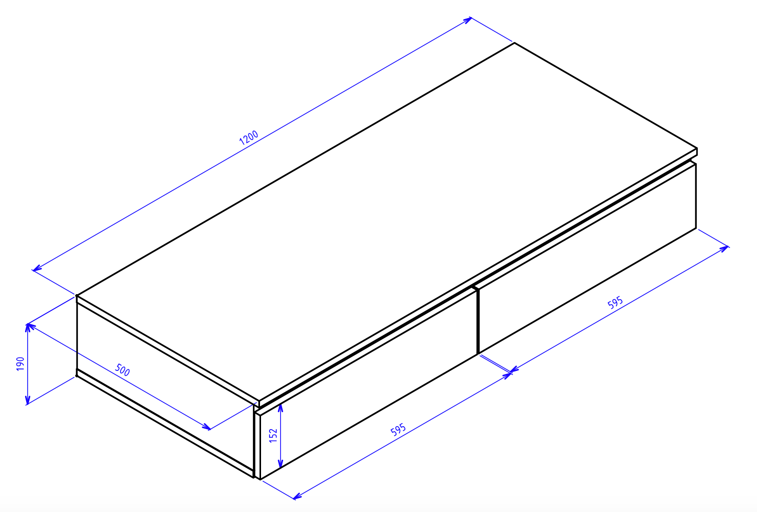 Hängender Schminktisch Bemmi mit Schubladen, 120 cm, Lindberg-Eiche