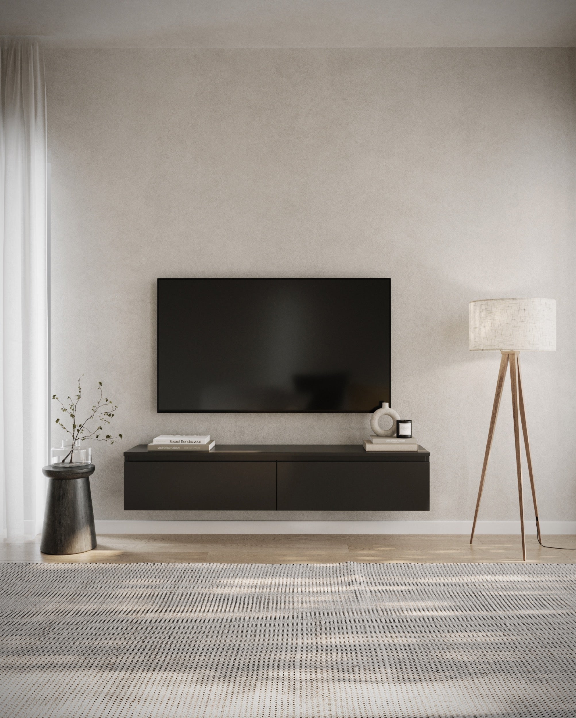 Bemmi Hängender TV-Schrank 150 cm Schwarz
