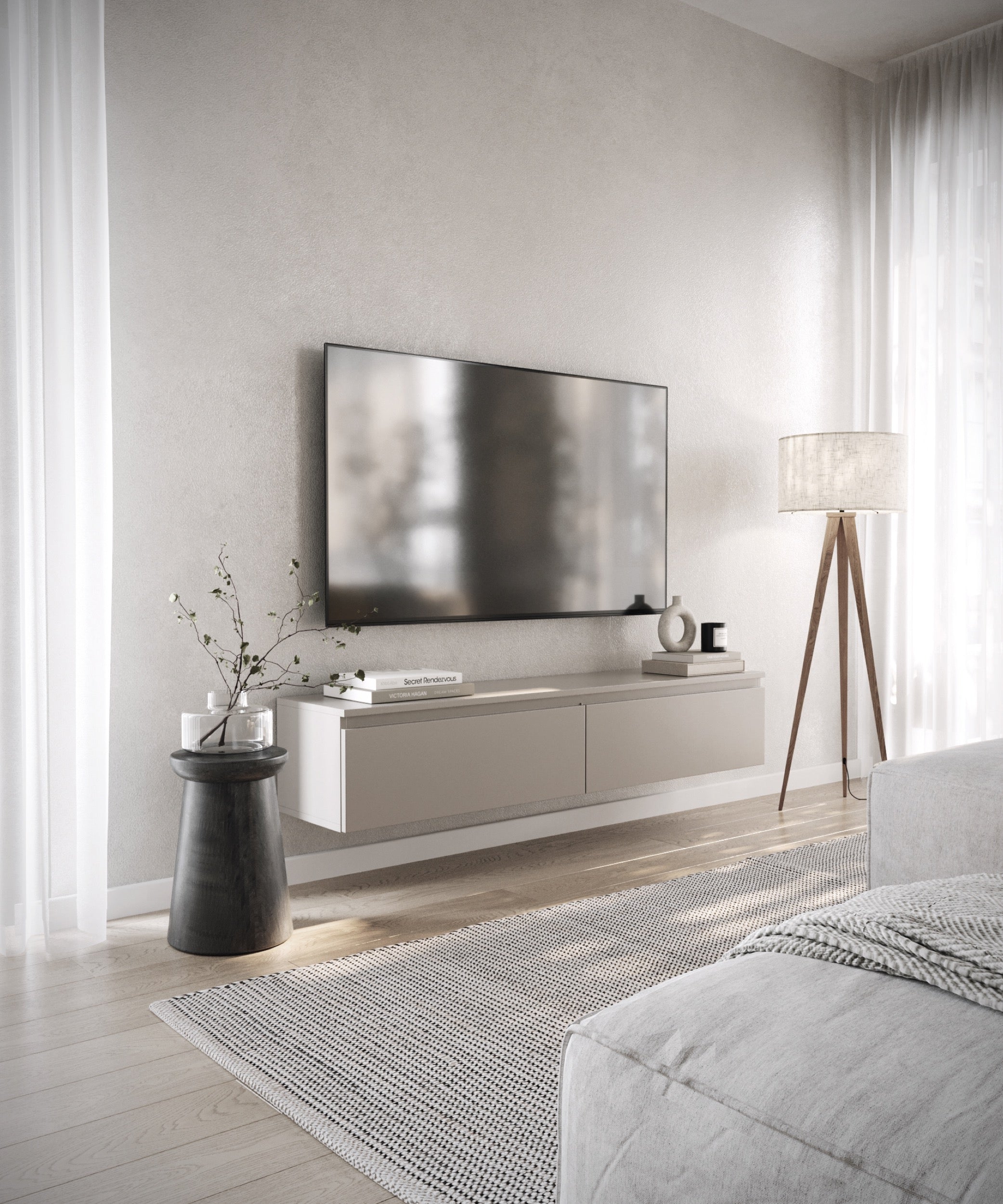 Hängender TV-Schrank Bemmi 150 cm Kaschmir