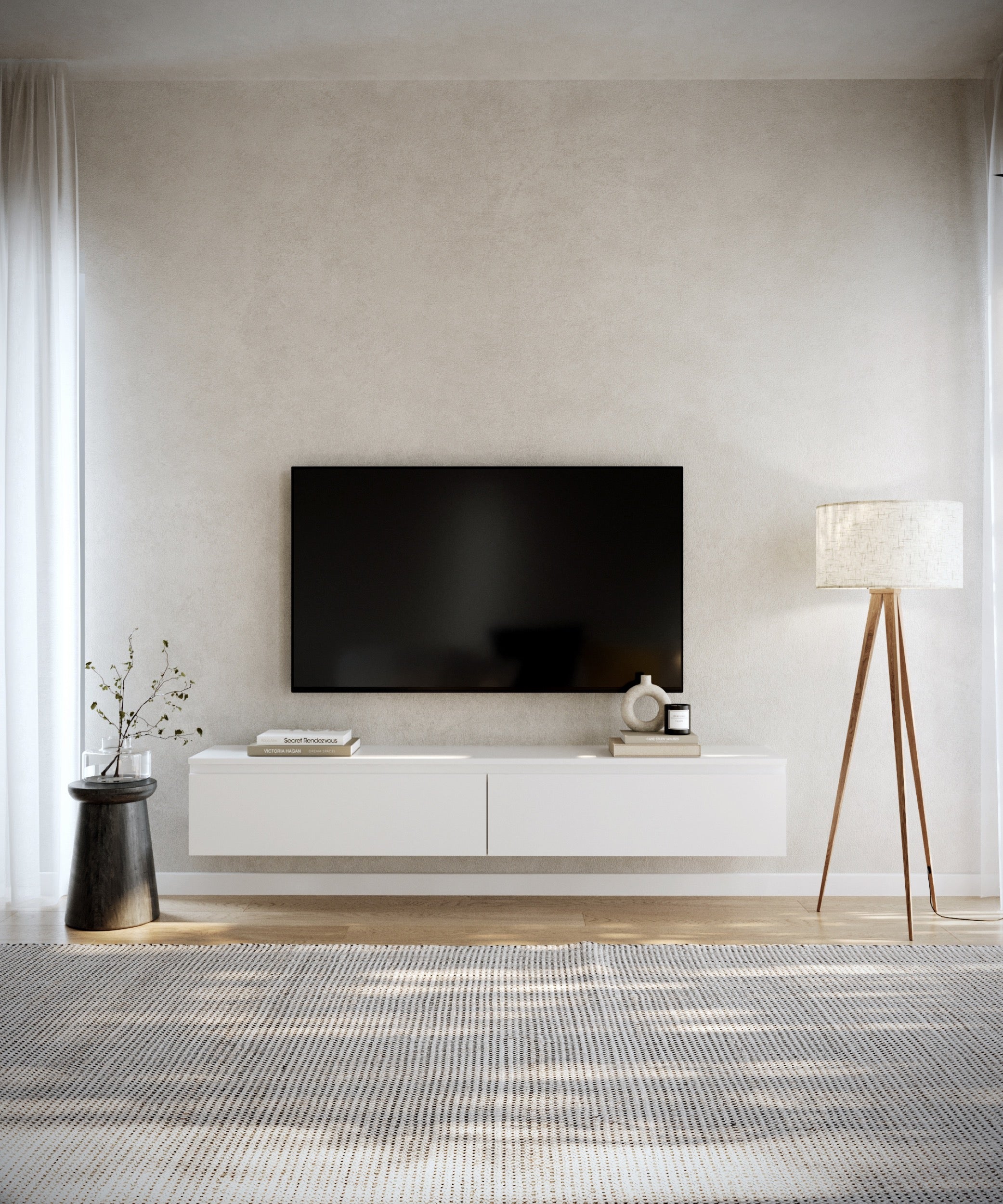 Hängender TV-Schrank Bemmi 175 cm Weiß
