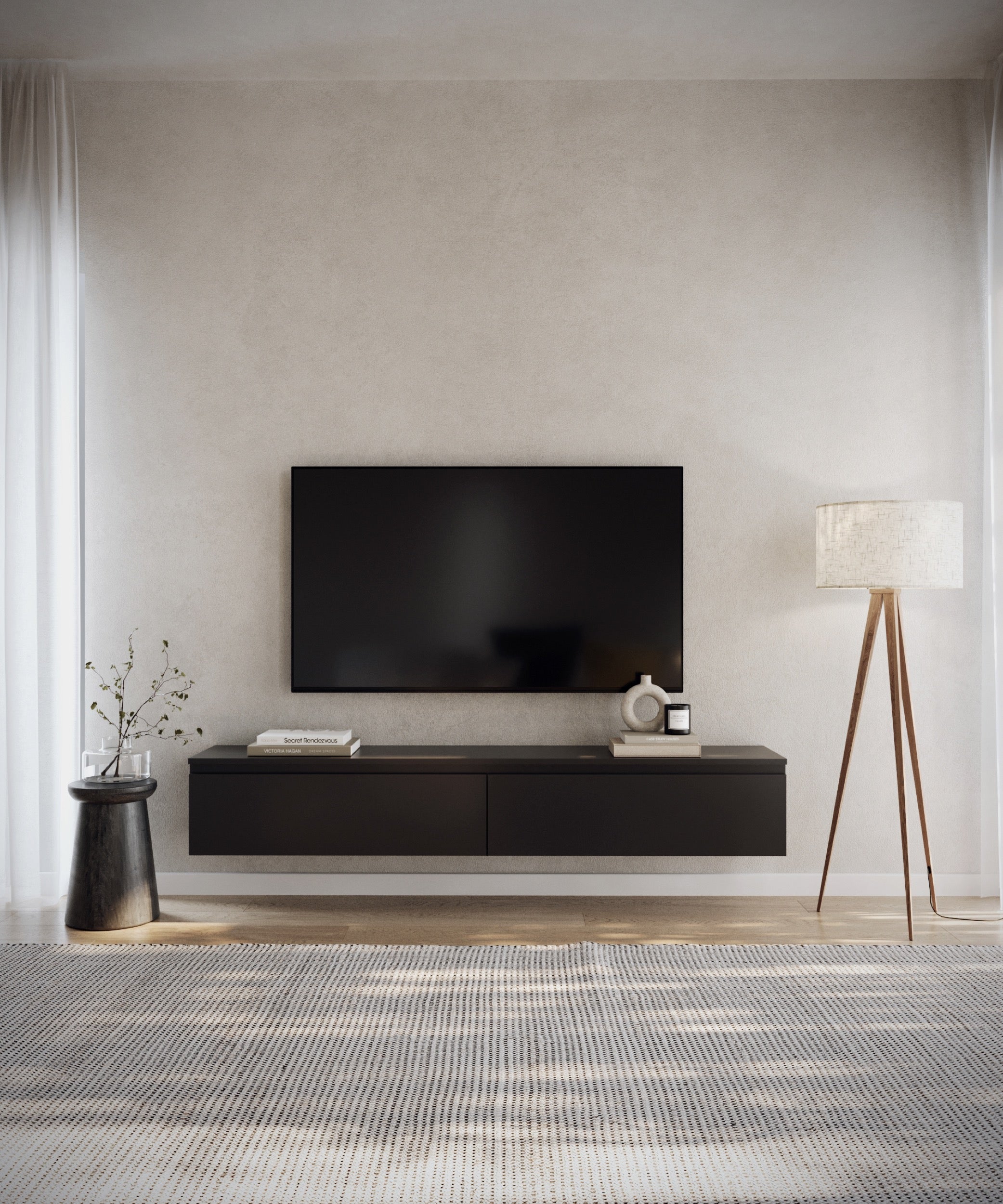 Hängender TV-Schrank Bemmi 175 cm schwarz