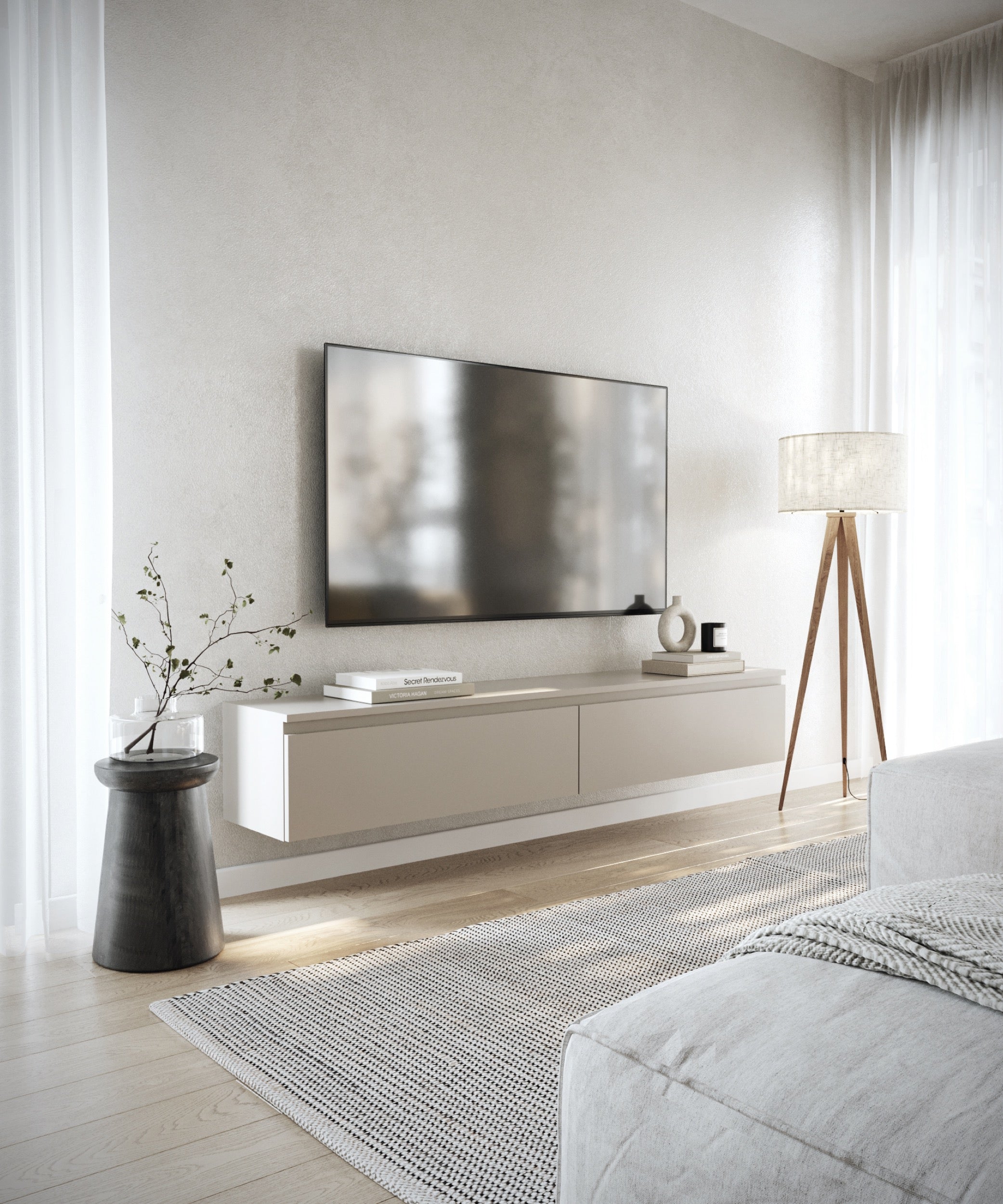 Hängender RTV-Schrank Bemmi 175 cm Kaschmir