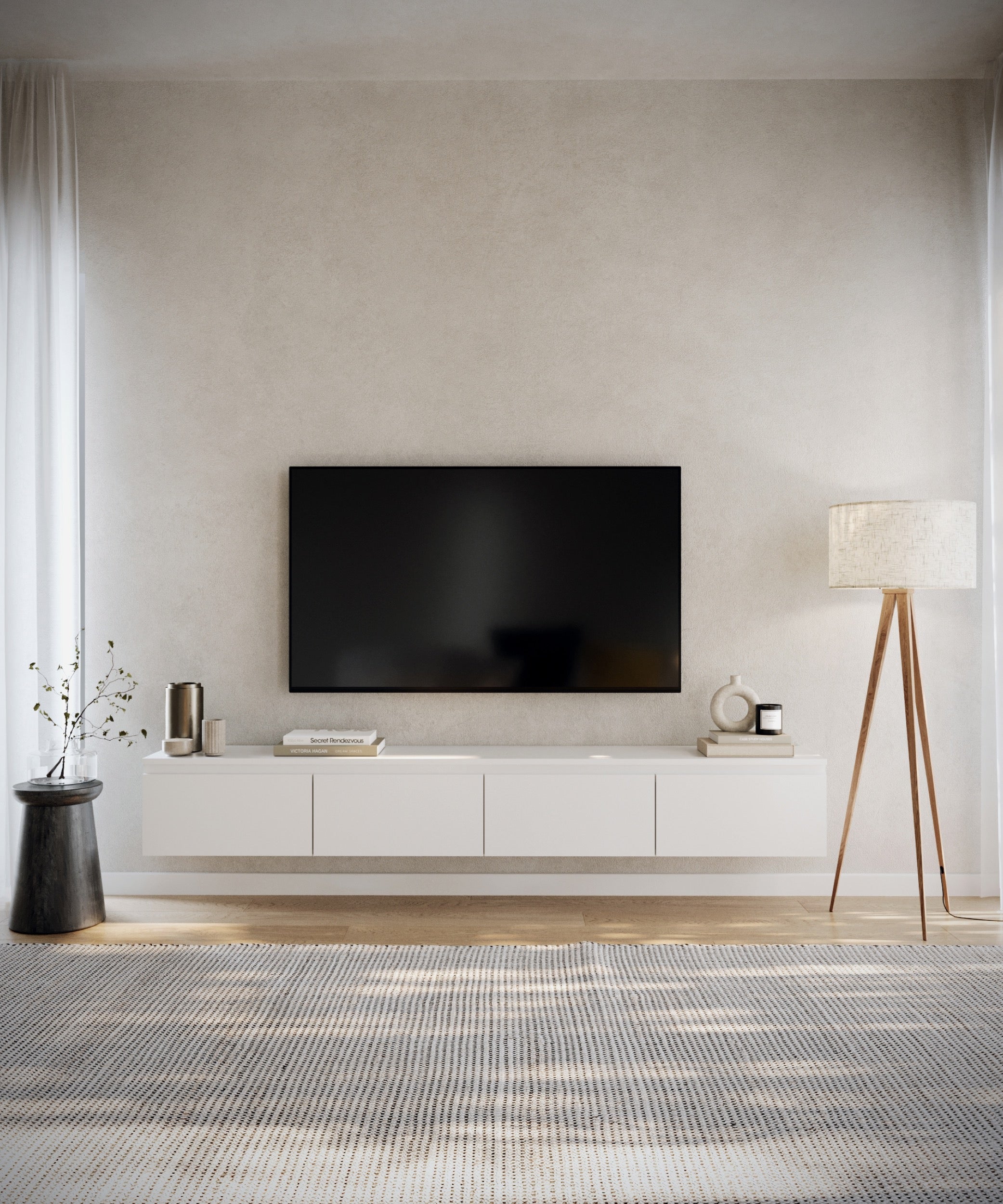 Bemmi Hängender TV-Schrank 200 cm Weiß