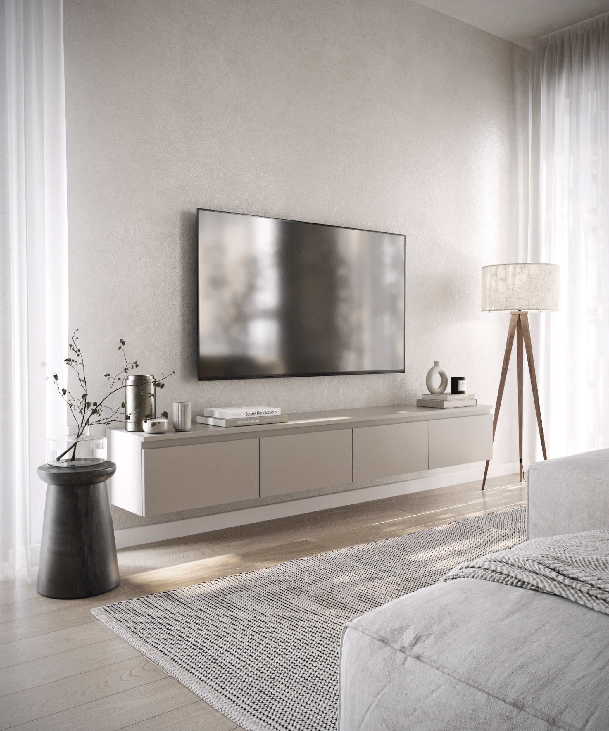 Hängender TV-Schrank Bemmi 200 cm Kaschmir