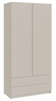 Zweiturige Bemmi-Garderobenschrank mit zwei Schubladen, 100 cm, Kaschmir