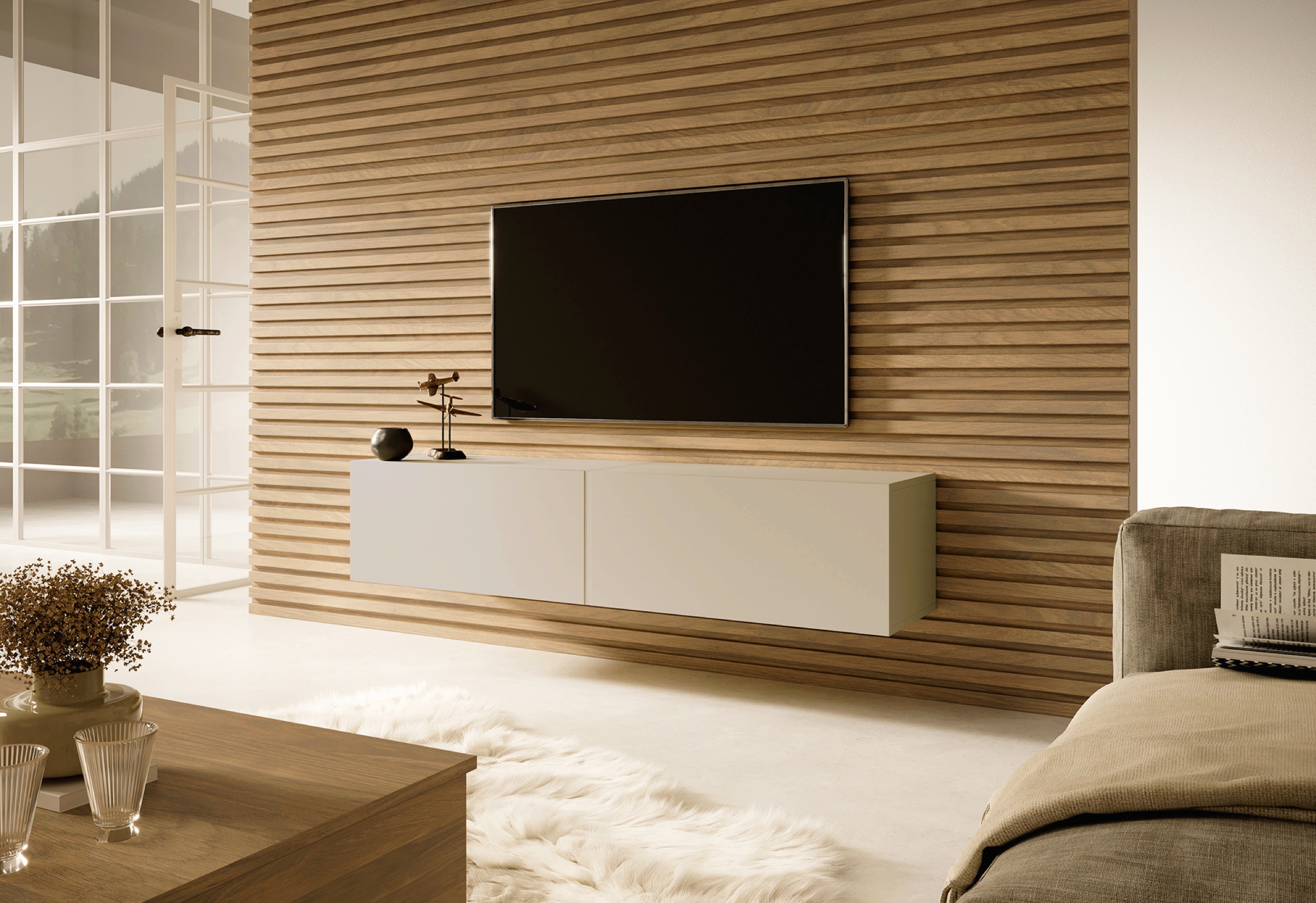 TV-Schrank Bisira 140 cm Kaschmir
