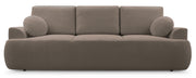 Dreisitziges Schlafsofa Barletto mit Stauraum, schmutziges Rosa Bouclé