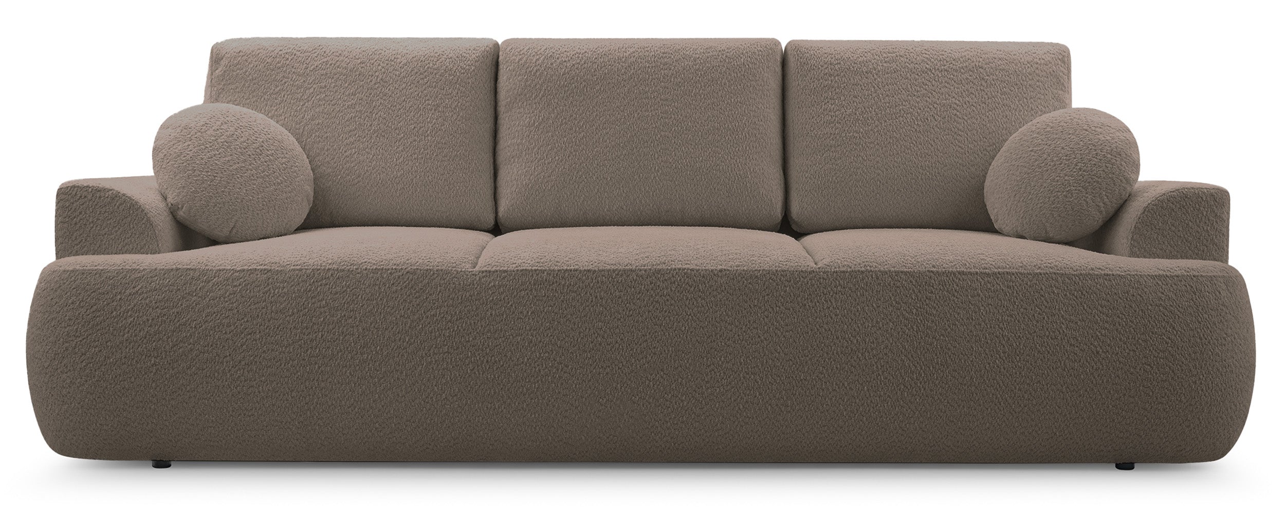 Dreisitziges Schlafsofa Barletto mit Stauraum, schmutziges Rosa Bouclé