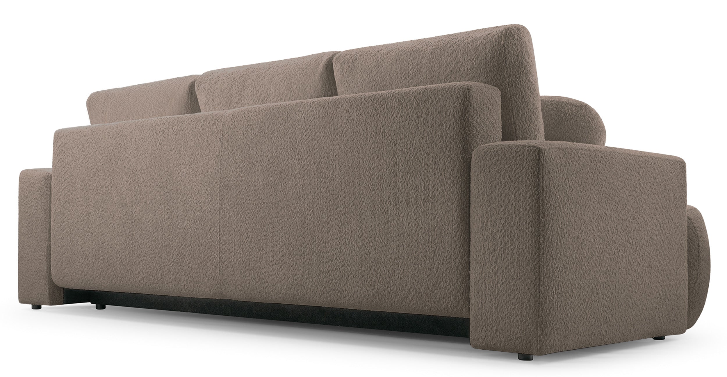Dreisitziges Schlafsofa Barletto mit Stauraum, schmutziges Rosa Bouclé