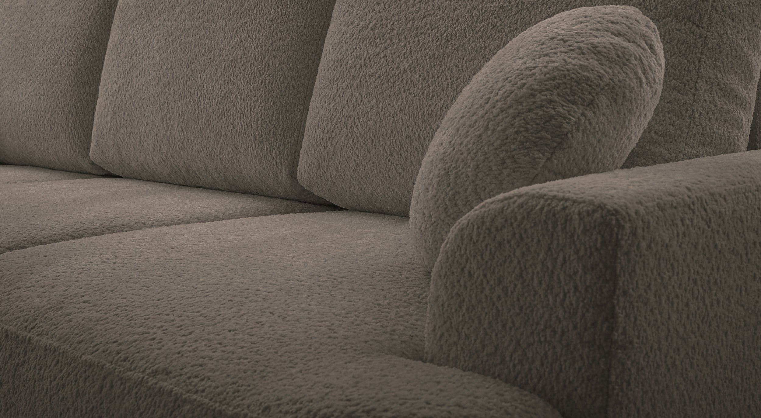 Dreisitziges Schlafsofa Barletto mit Stauraum, schmutziges Rosa Bouclé