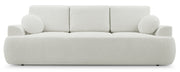 Dreisitziges Schlafsofa Barletto mit Stauraum, hellbeige Bouclé