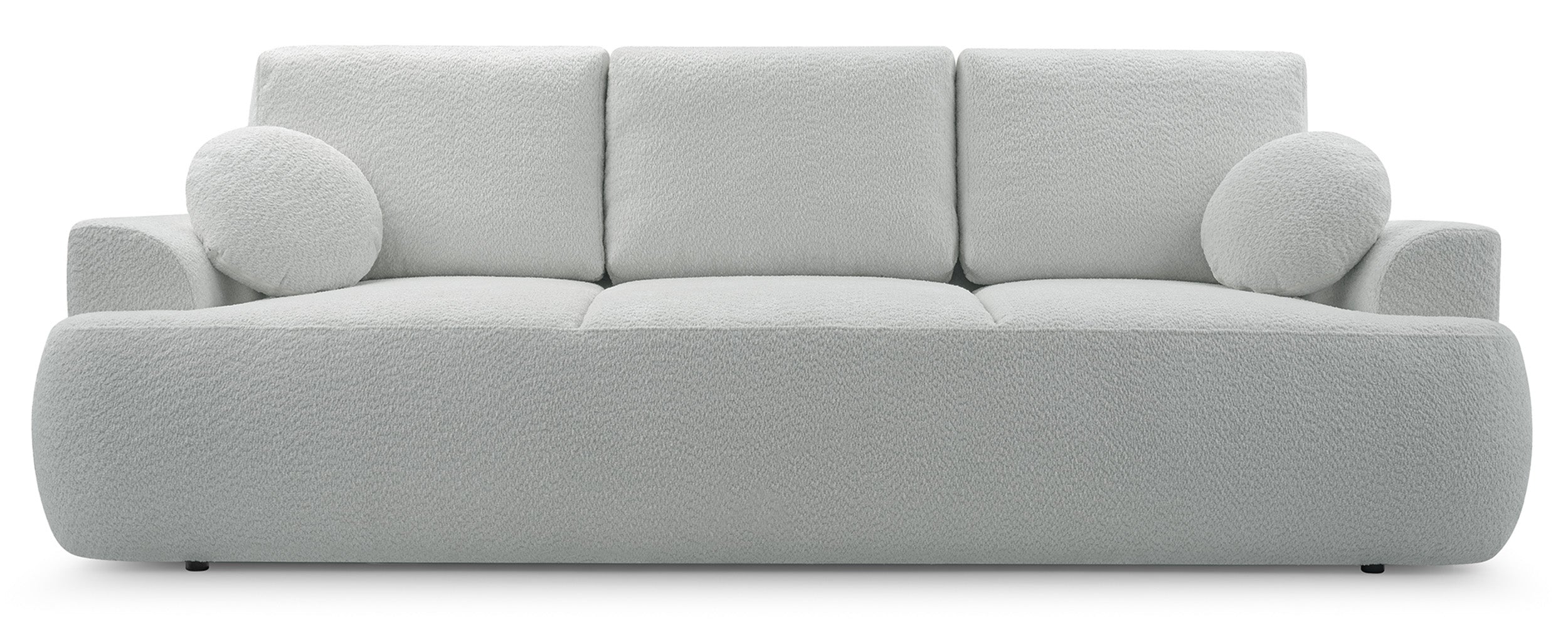 Drei-Sitzer-Schlafsofa Barletto mit Stauraum, grau-beige Bouclé