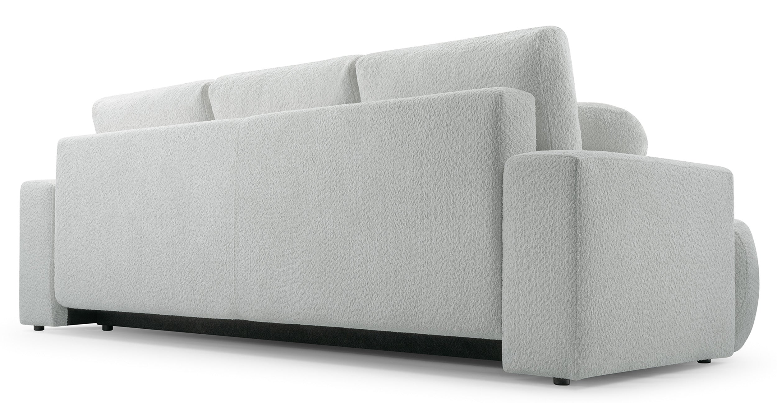 Drei-Sitzer-Schlafsofa Barletto mit Stauraum, grau-beige Bouclé