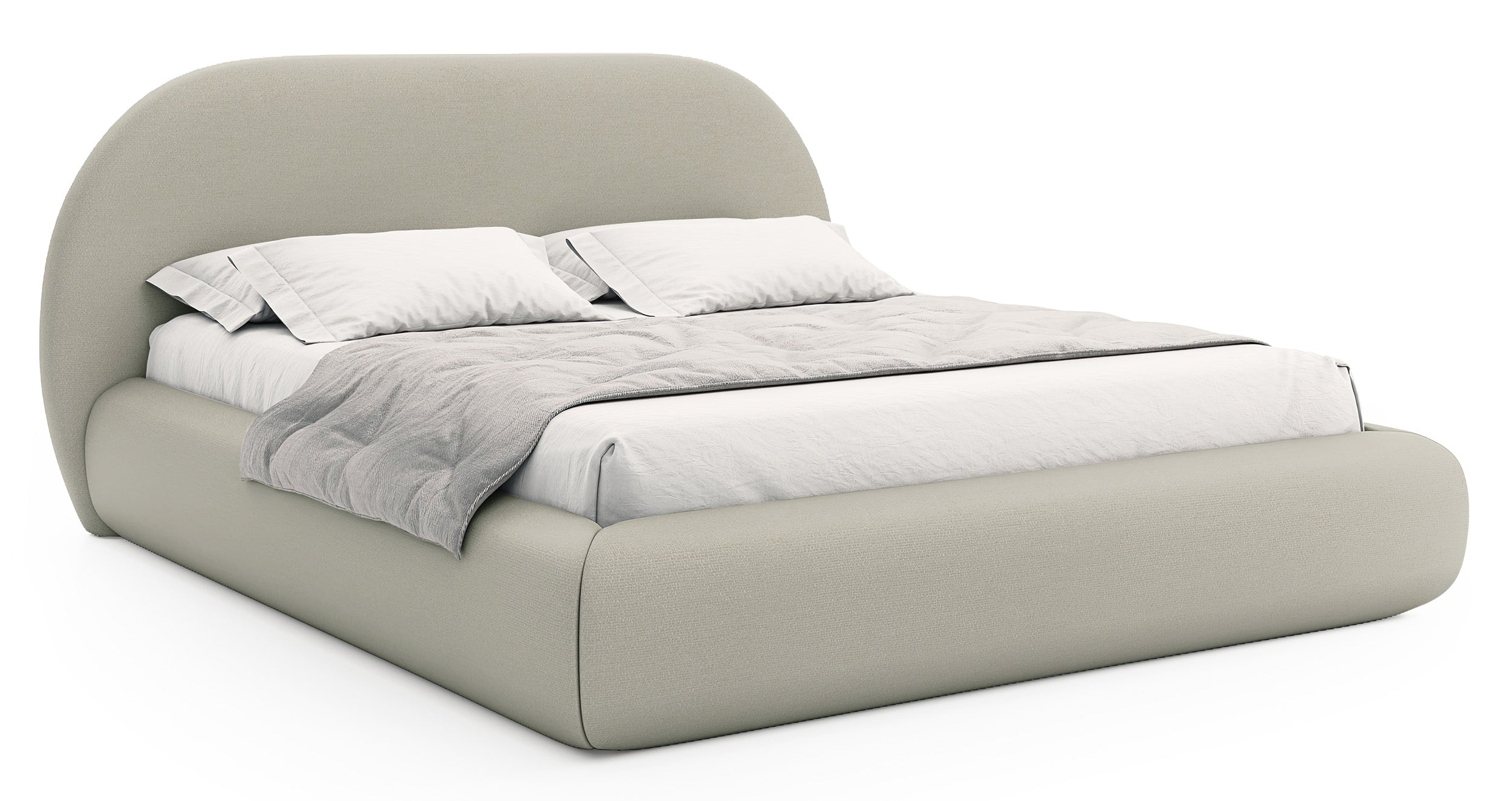 Polsterbett 140x200 cm Buvio hellbeige Chenille